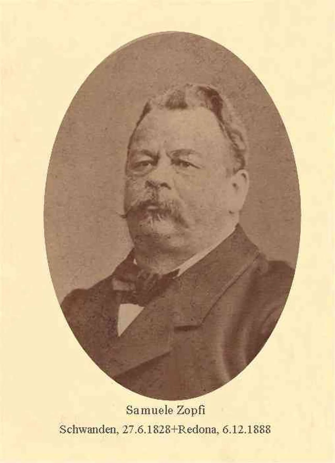 Porträt von Samuele Zopfi (1828–1888) – Gedenkseite