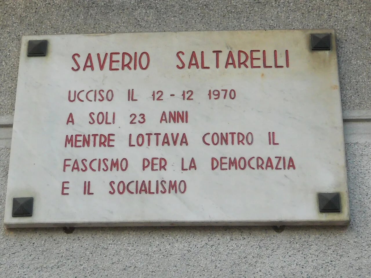 Porträt von Saverio Saltarelli (1947–1970) – Gedenkseite