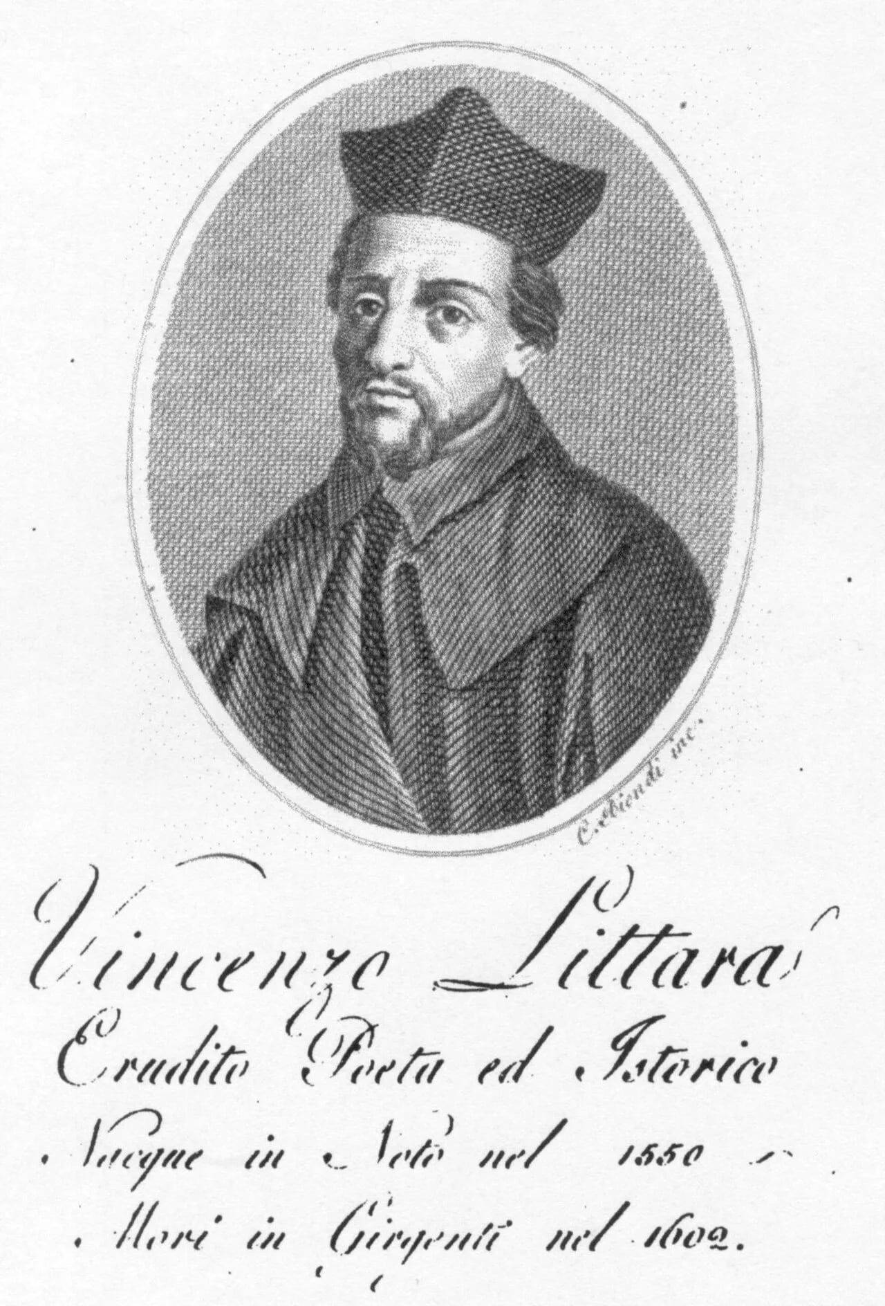 Porträt von Vincenzo Littara (1550–1602) – Gedenkseite