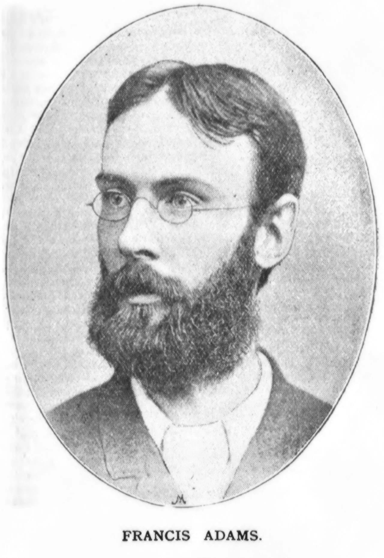Porträt von Francis William Lauderdale Adams (1862–1893) – Gedenkseite