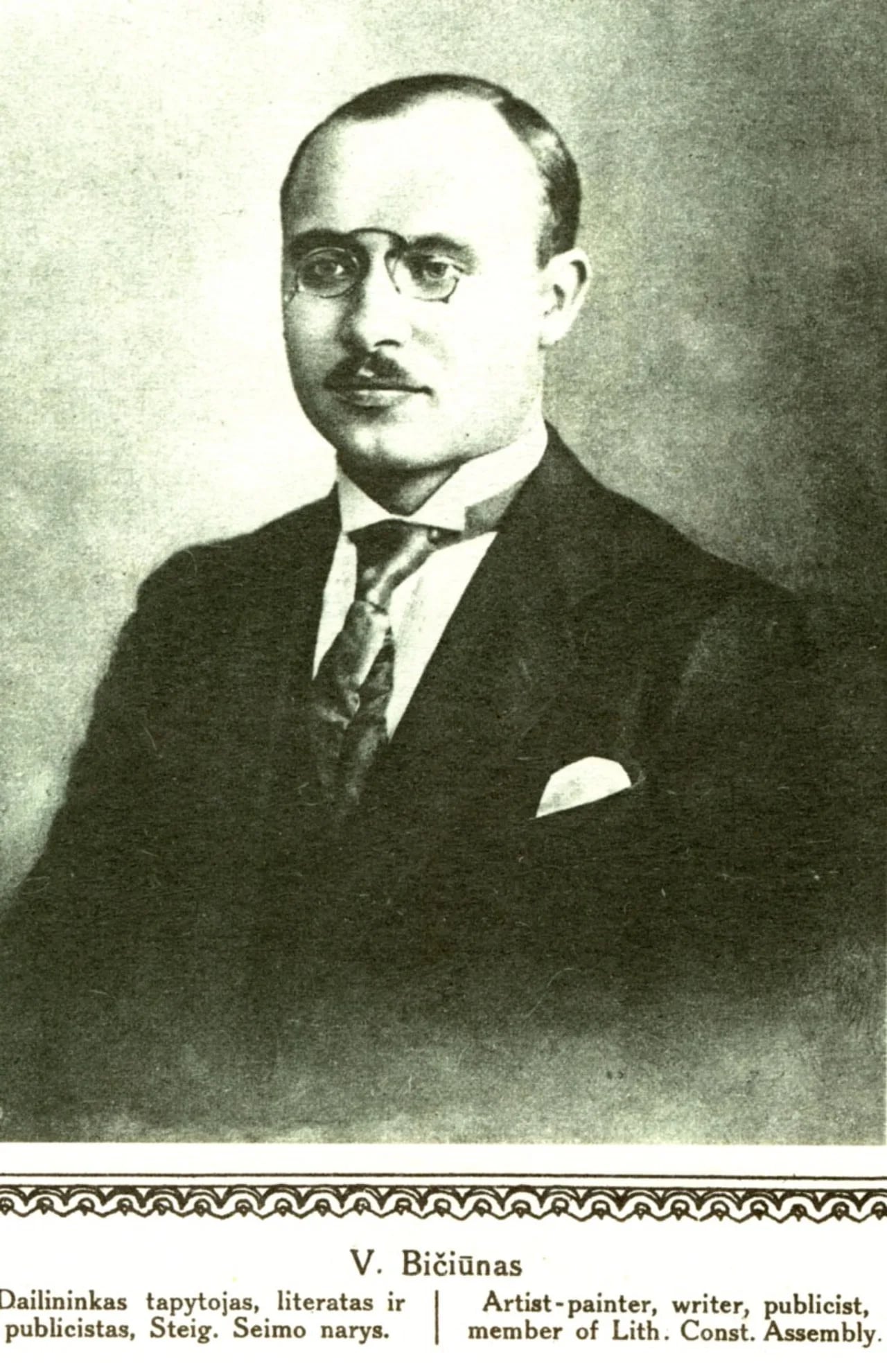 Porträt von Vytautas Pranas Bičiūnas (1893–1945) – Gedenkseite