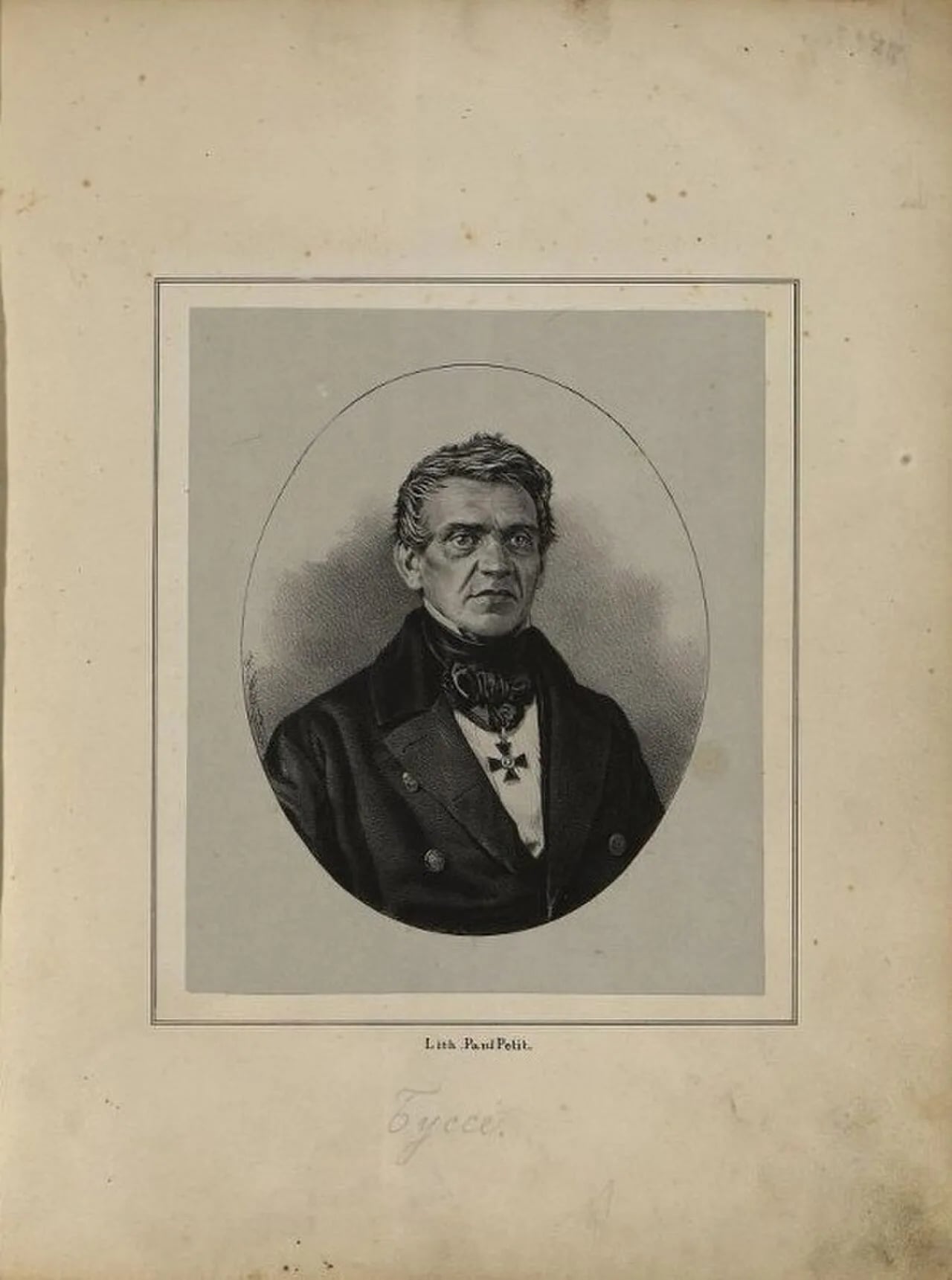Porträt von Fjodor Iwanowitsch Busse (1794–1859) – Gedenkseite