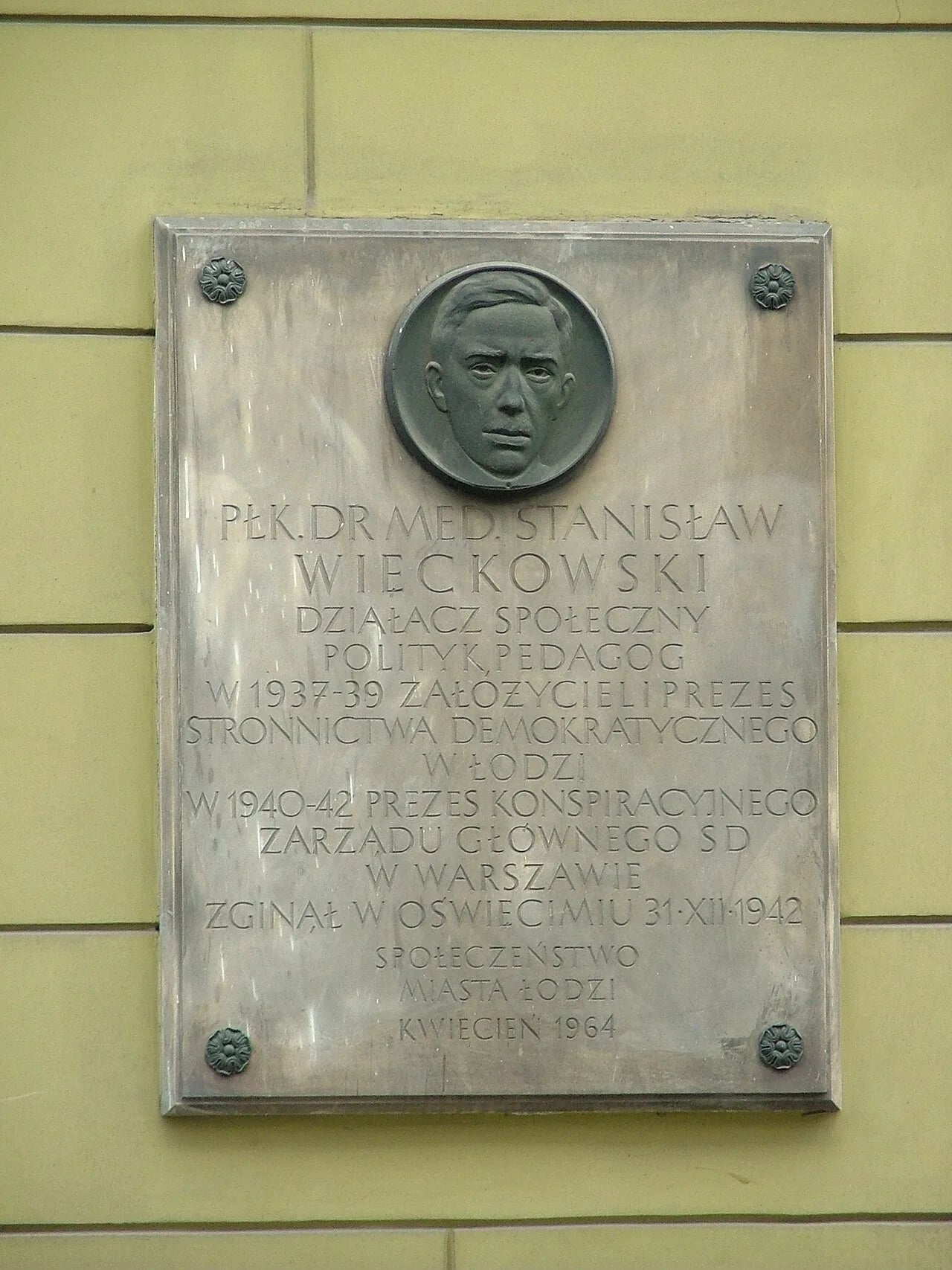 Porträt von Antoni Stanisław Więckowski (1882–1942) – Gedenkseite