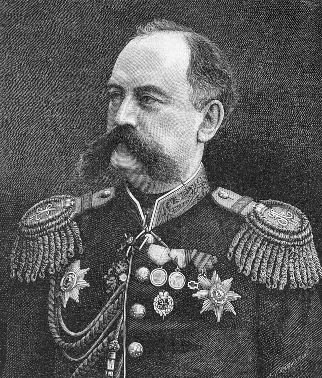 Porträt von Nikolai Wassiljewitsch Wojeikow (1832–1898) – Gedenkseite