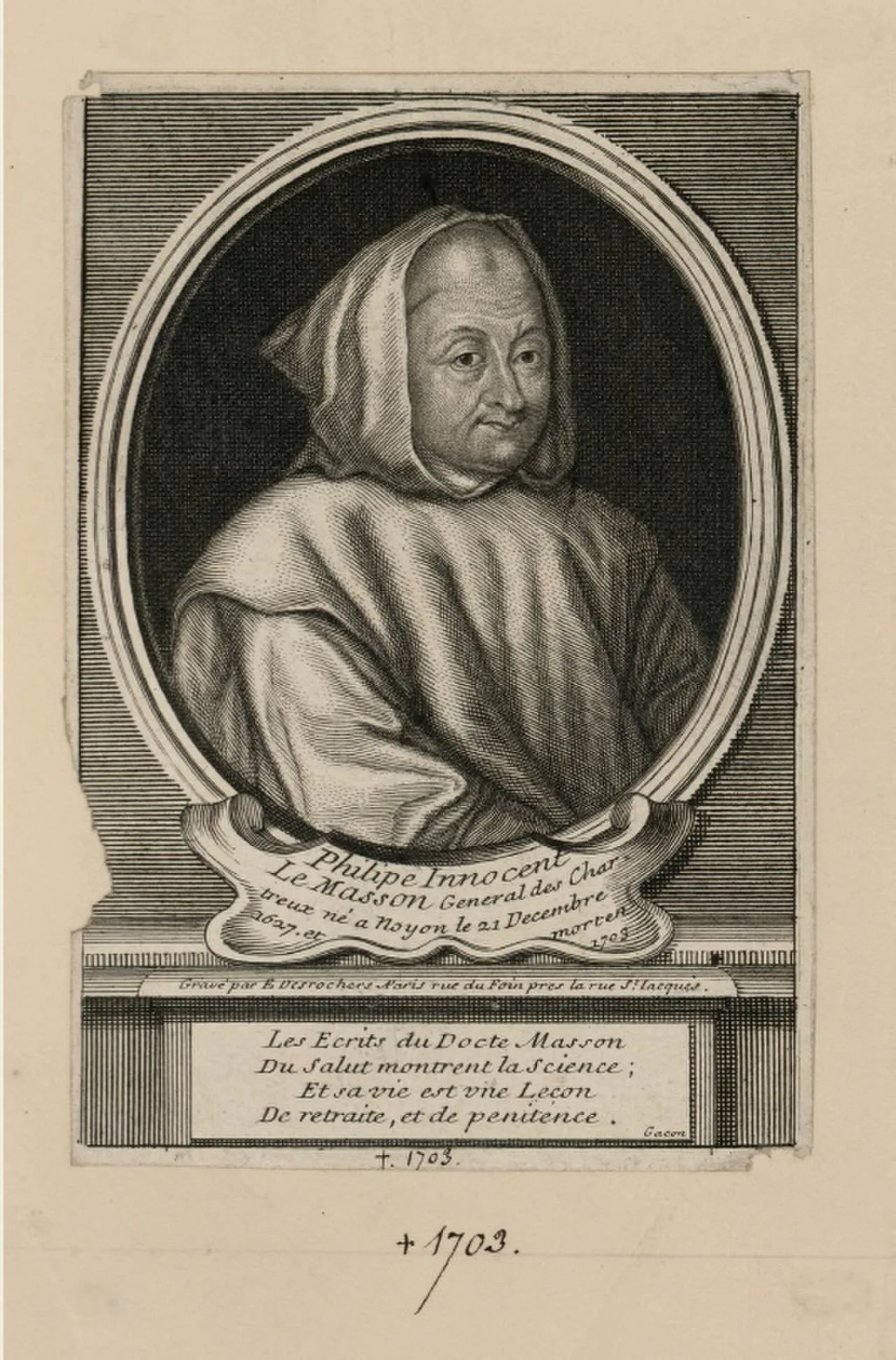 Porträt von Innocent Le Masson (1627–1703) – Gedenkseite