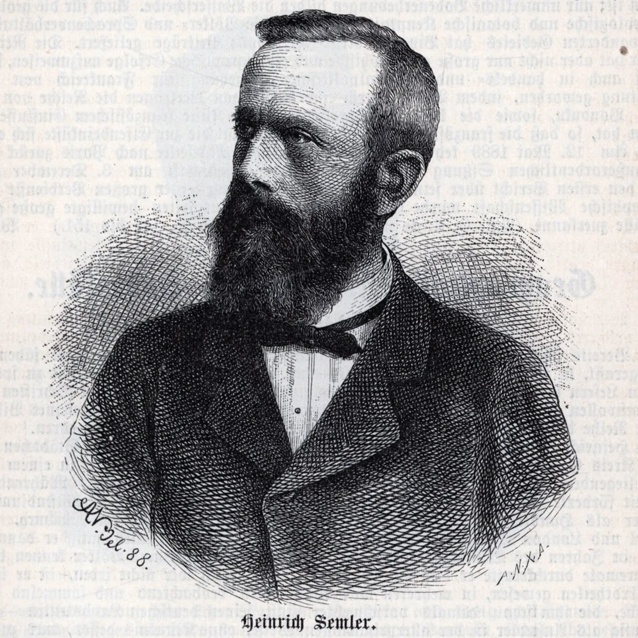 Porträt von Heinrich Semler (1841–1888) – Gedenkseite
