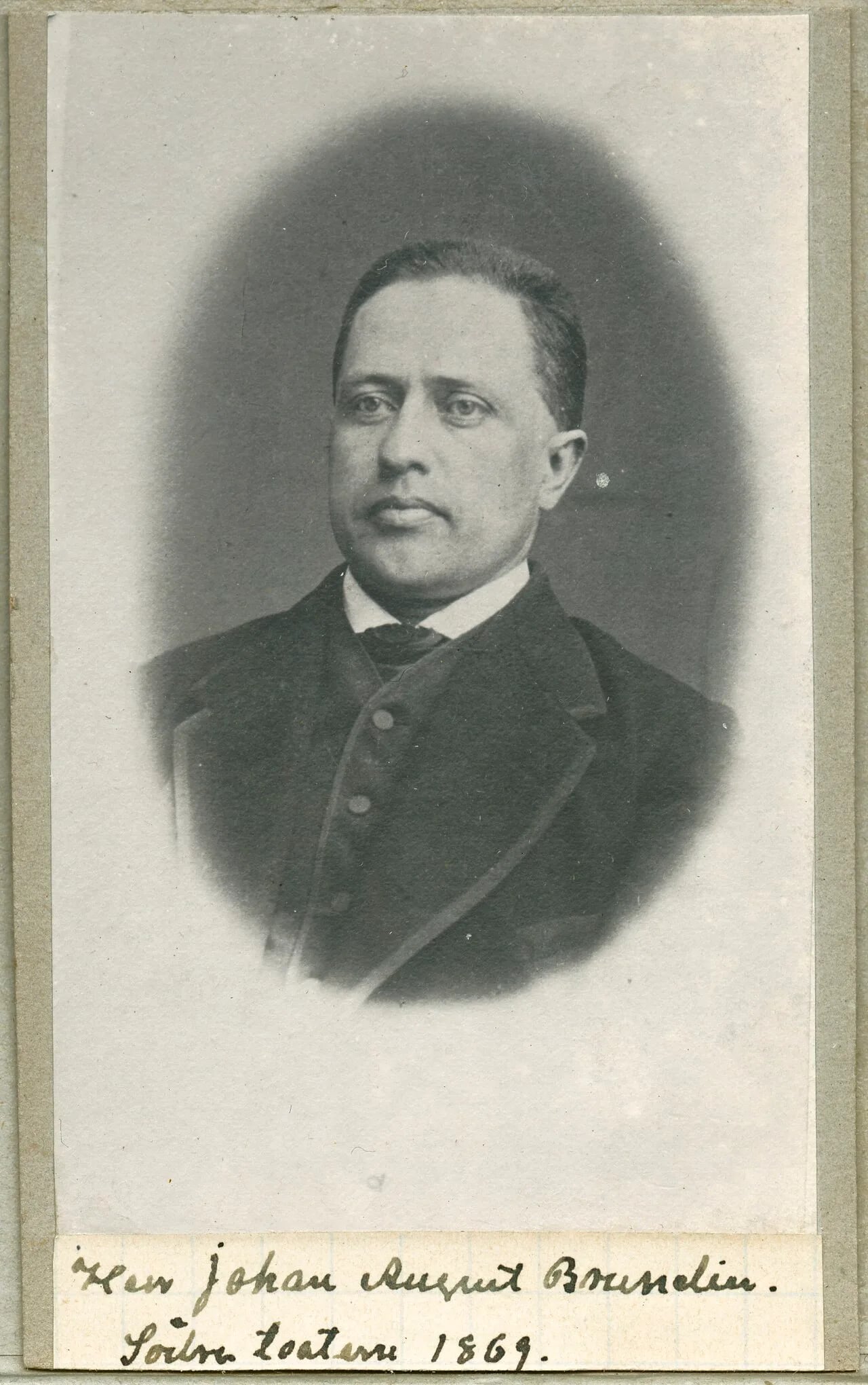 Portrait of Johan August Brundin (1835–1877) – memorial page