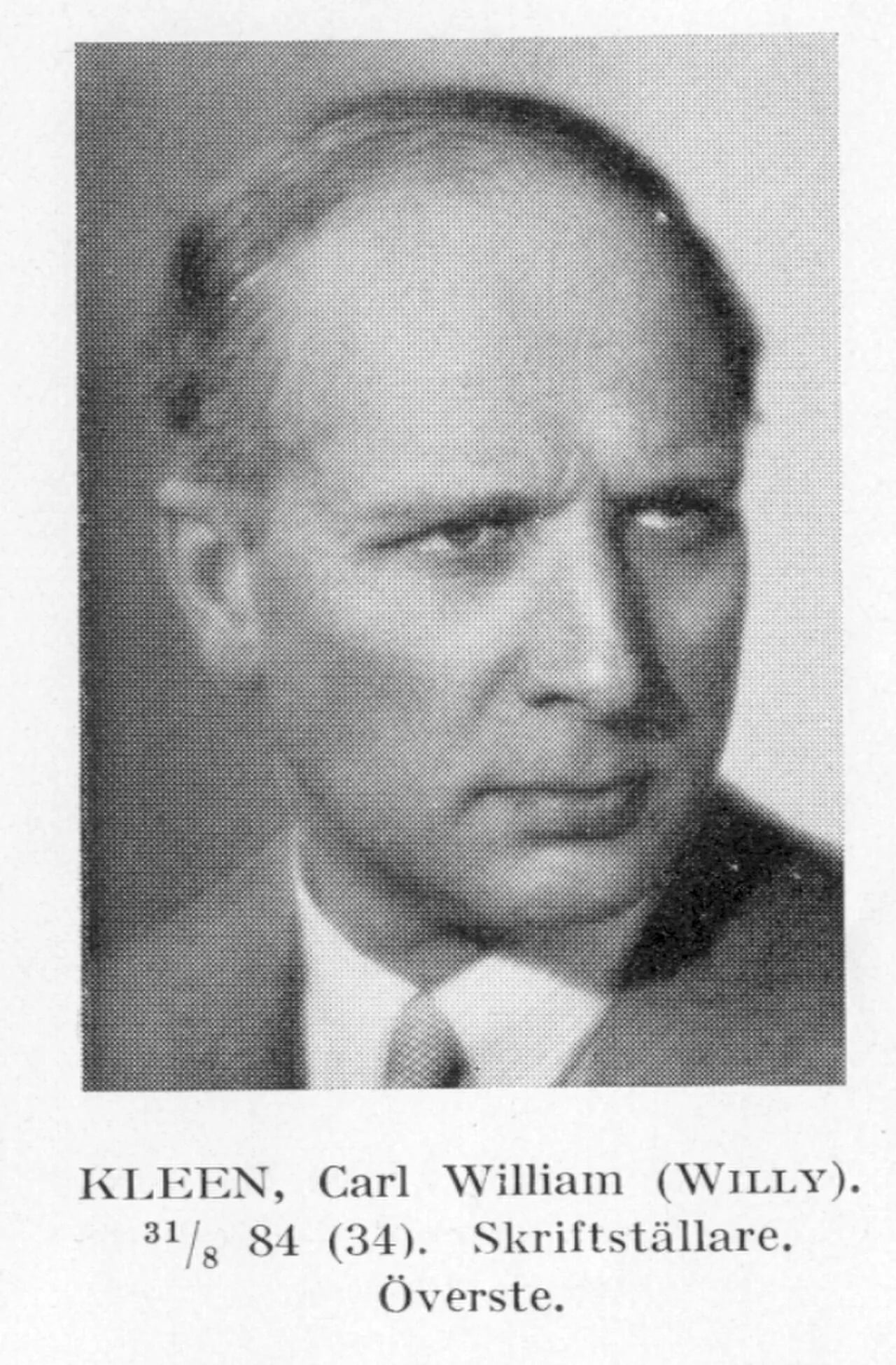 Porträt von Carl William Kleen (1884–1966) – Gedenkseite