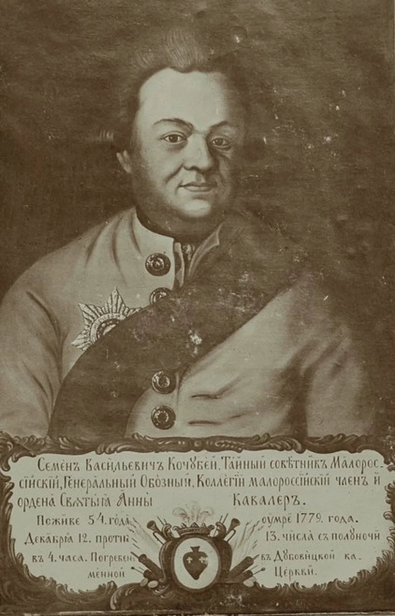 Portrait of Semjon Wassiljewitsch Kotschubei (1725–1779) – memorial page