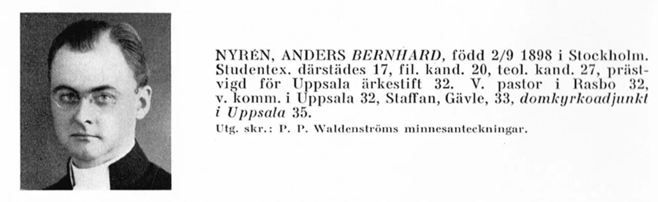 Porträt von Bernhard Nyrén (1898–1973) – Gedenkseite