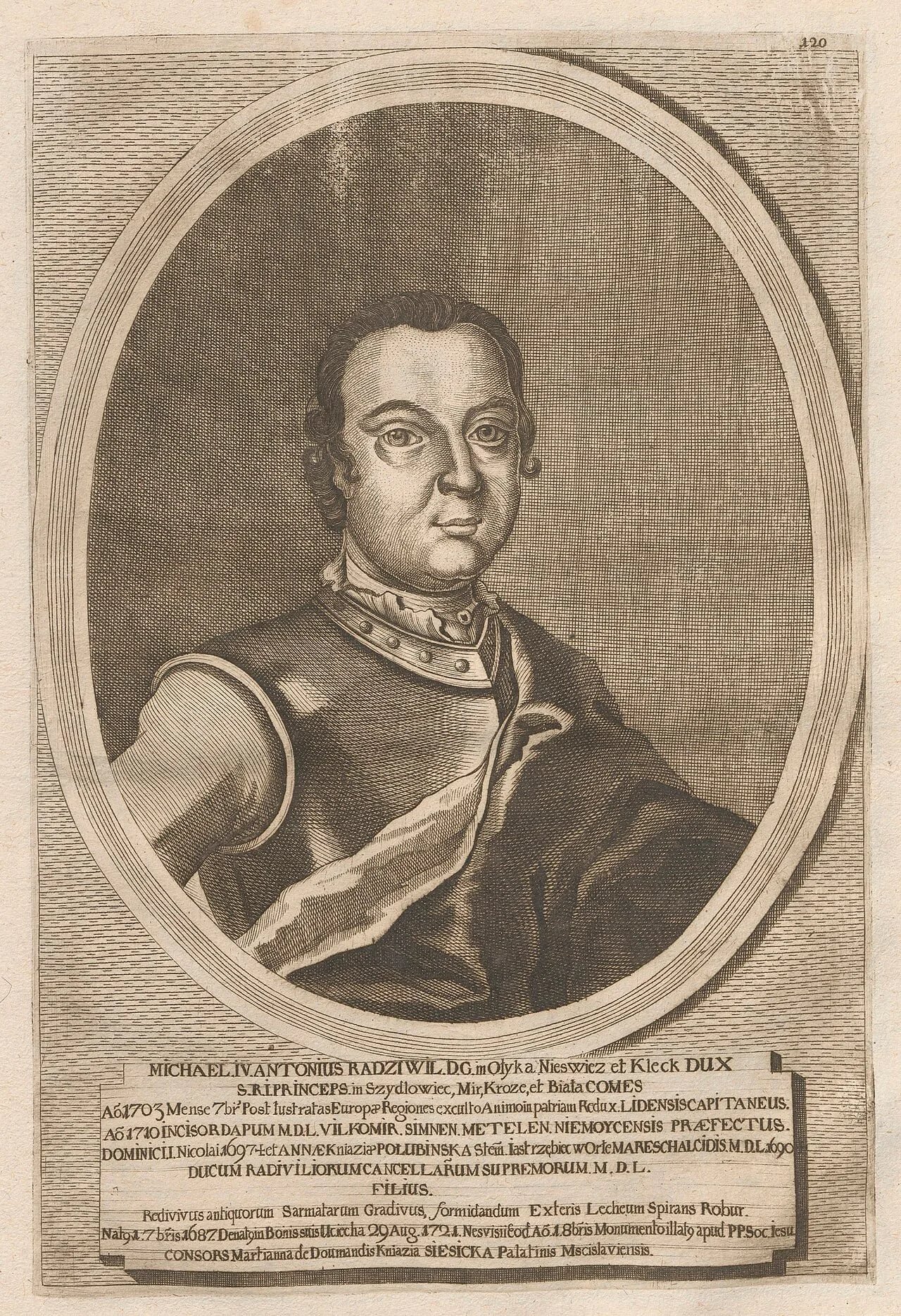 Porträt von Michael Anthony Radziwill (1687–1721) – Gedenkseite