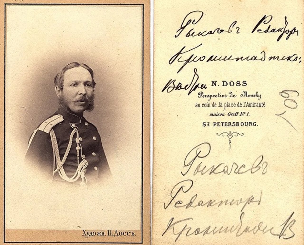 Portrait of Nikolai Alexandrowitsch Rykatschow (1833–1891) – memorial page