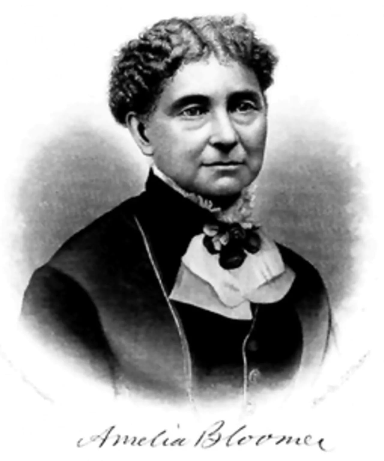 Portrait of Amelia Bloomer (1818–1894) – memorial page
