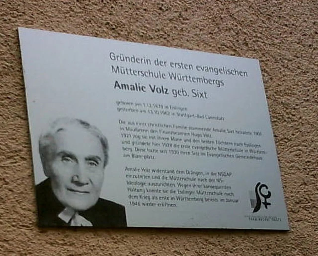 Porträt von Amalie Volz (1878–1962) – Gedenkseite