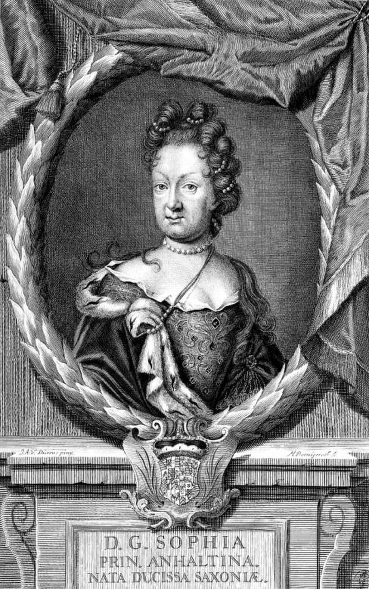 Porträt von Sophia von Sachsen-Weißenfels (1654–1724) – Gedenkseite