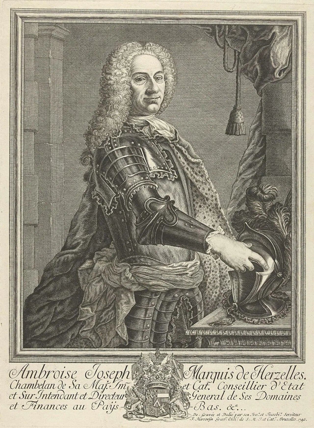 Porträt von Ambroise-Joseph de Herzelles (1680–1759) – Gedenkseite
