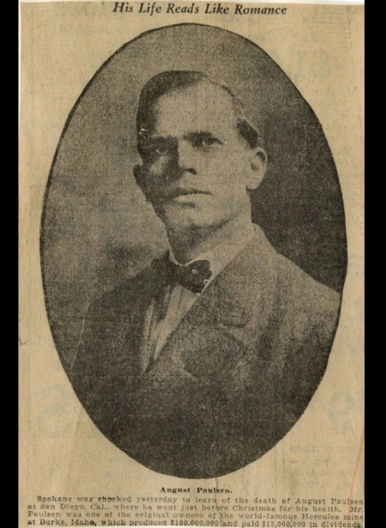 Porträt von August Paulsen (1871–1927) – Gedenkseite
