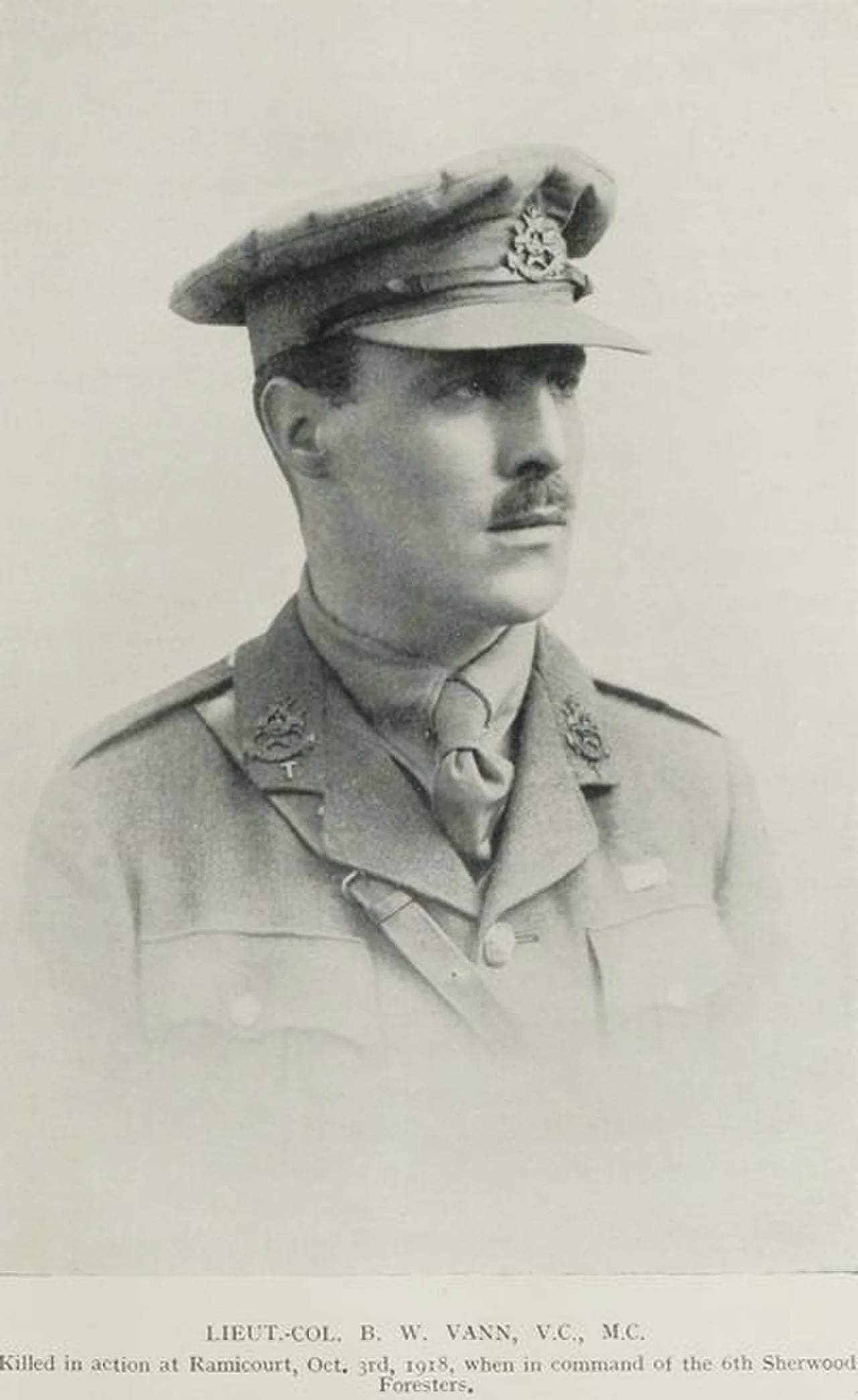 Porträt von Bernard Vann (1887–1918) – Gedenkseite