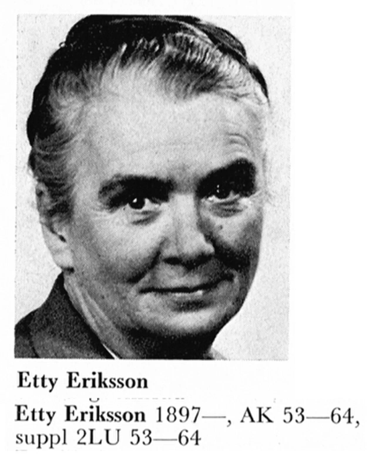 Porträt von Etty Eriksson (1897–1990) – Gedenkseite