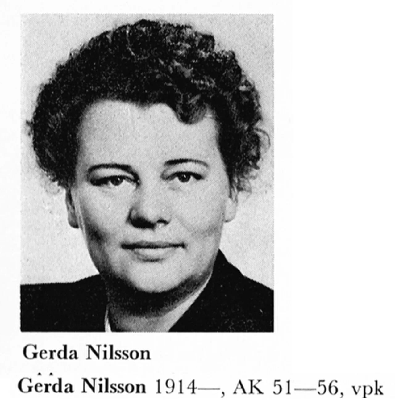 Portrait of Gerda Nilsson (1914–2007) – memorial page