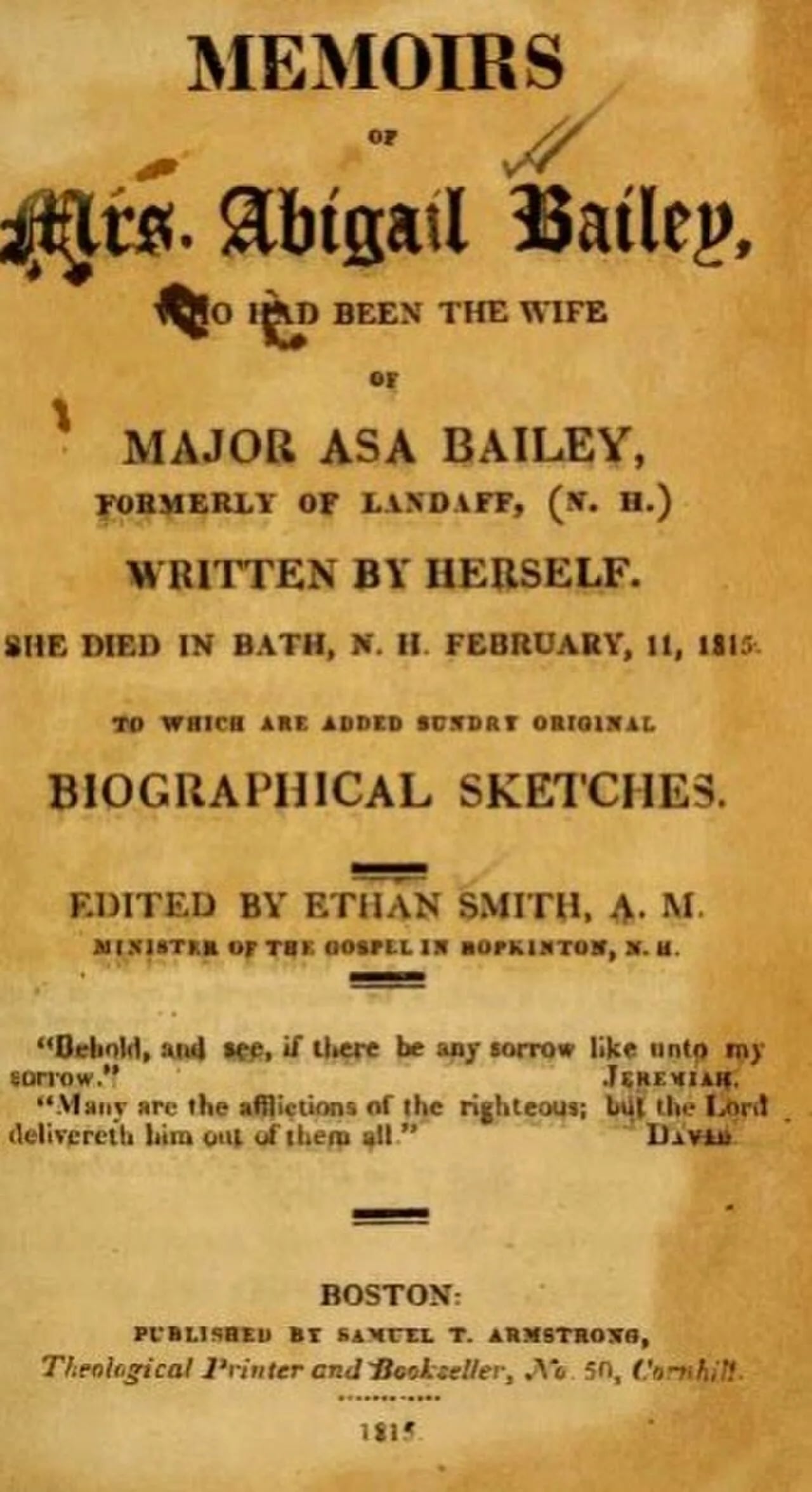 Portrait of Abigail A. Bailey (1746–1815) – memorial page