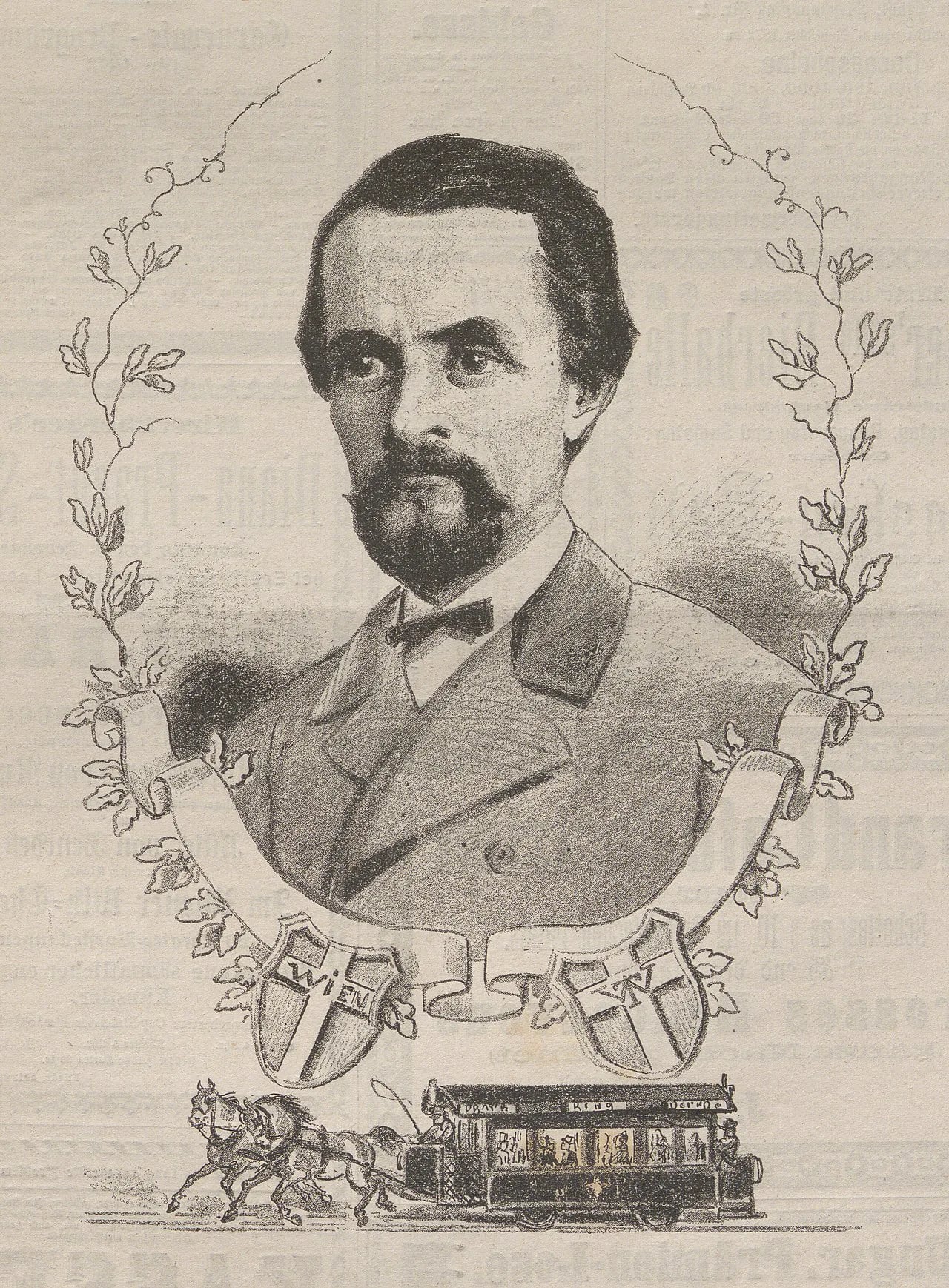 Porträt von Gustav Dreyhausen von Ehrenreich (1839–1884) – Gedenkseite