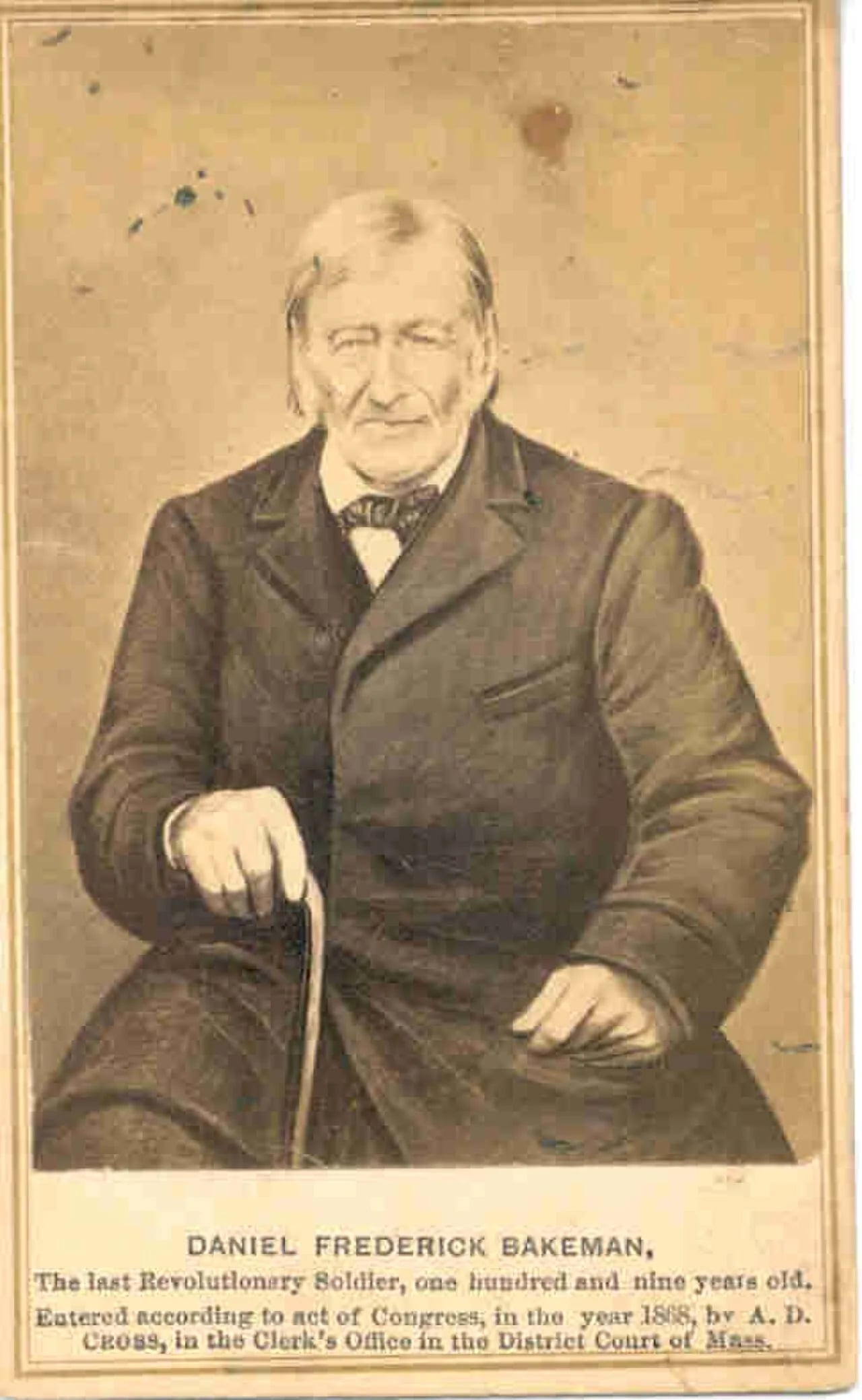 Porträt von Daniel Frederick Bakeman (1759–1869) – Gedenkseite