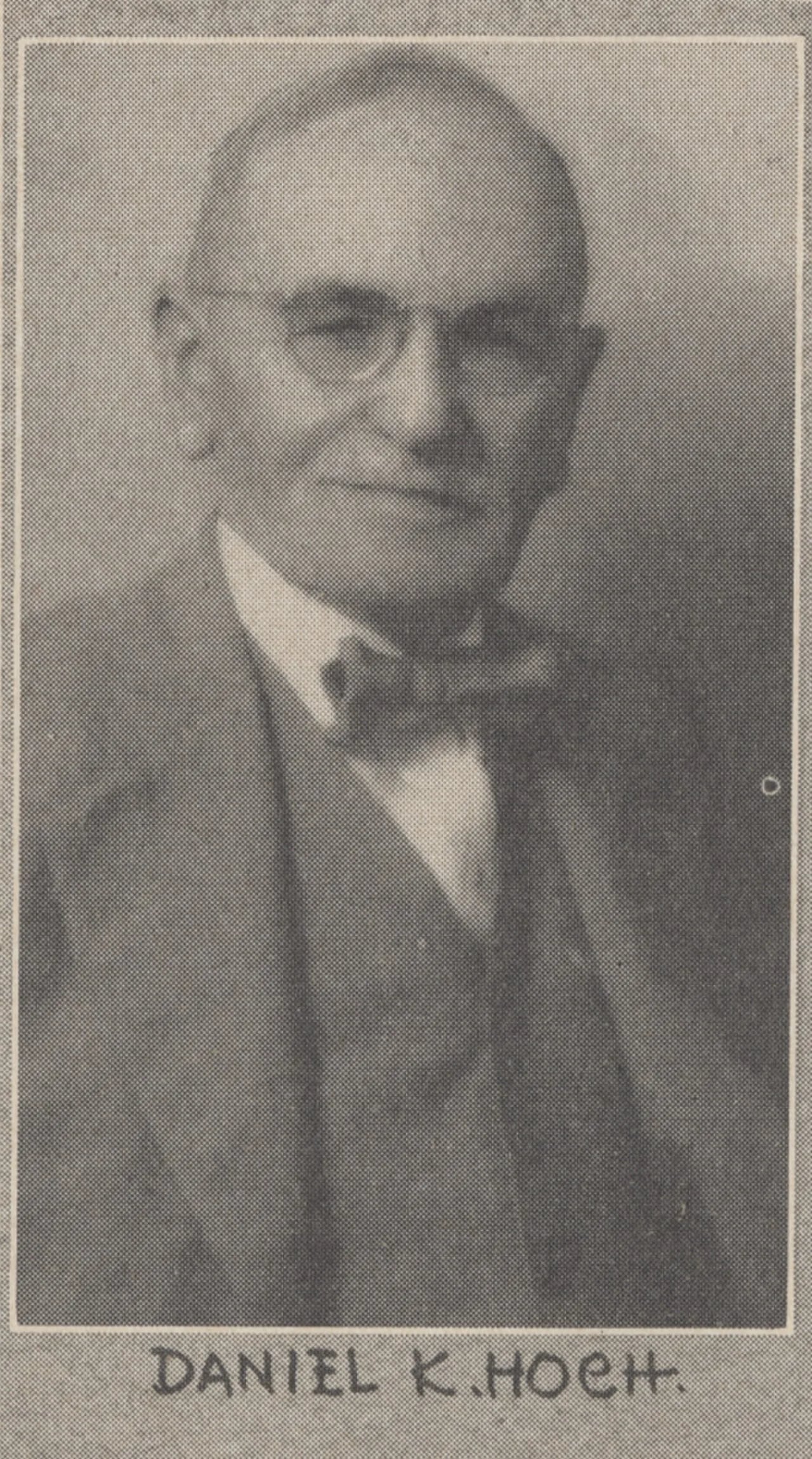 Porträt von Daniel K. Hoch (1866–1960) – Gedenkseite