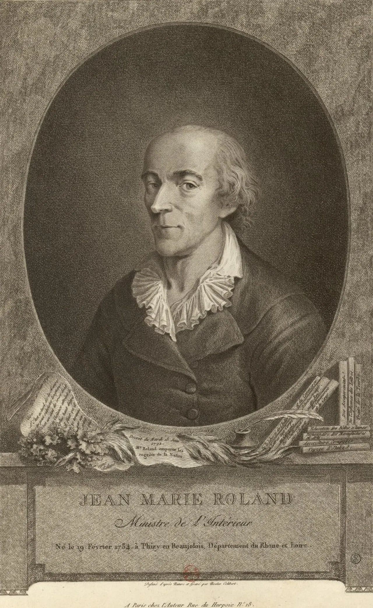 Porträt von Jean-Marie Roland de La Platière (1734–1793) – Gedenkseite
