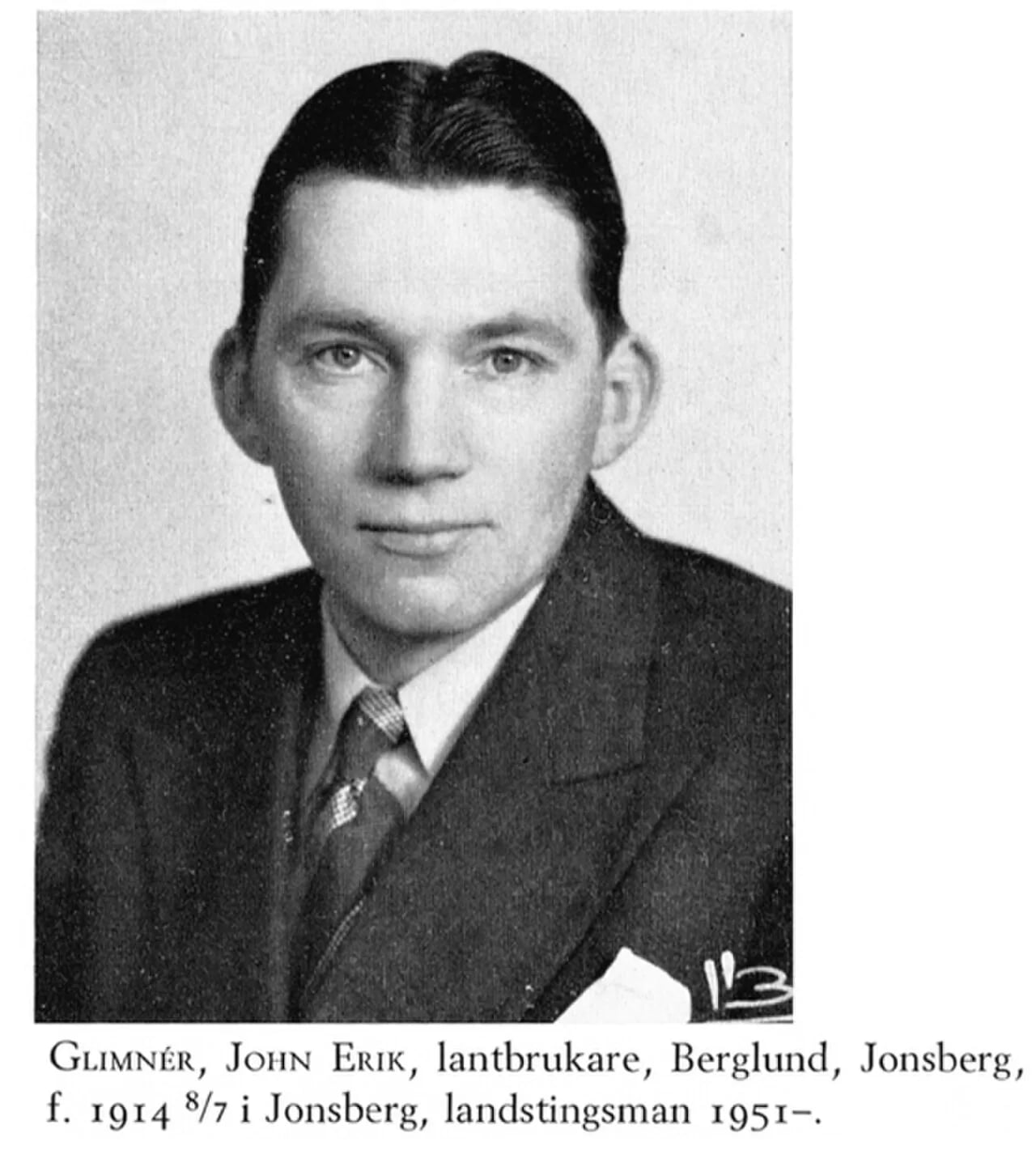 Porträt von Erik Glimnér (1914–1999) – Gedenkseite