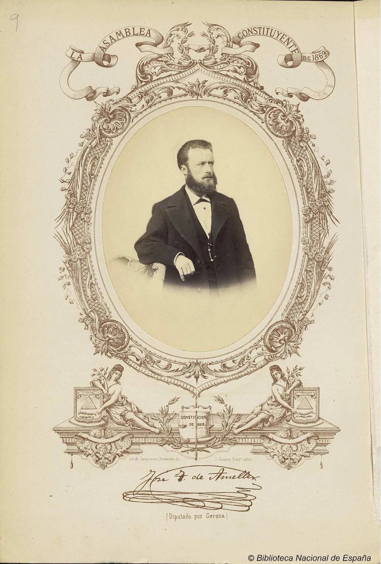 Porträt von Josep Toribi d'Ametller i Isern (1842–1873) – Gedenkseite