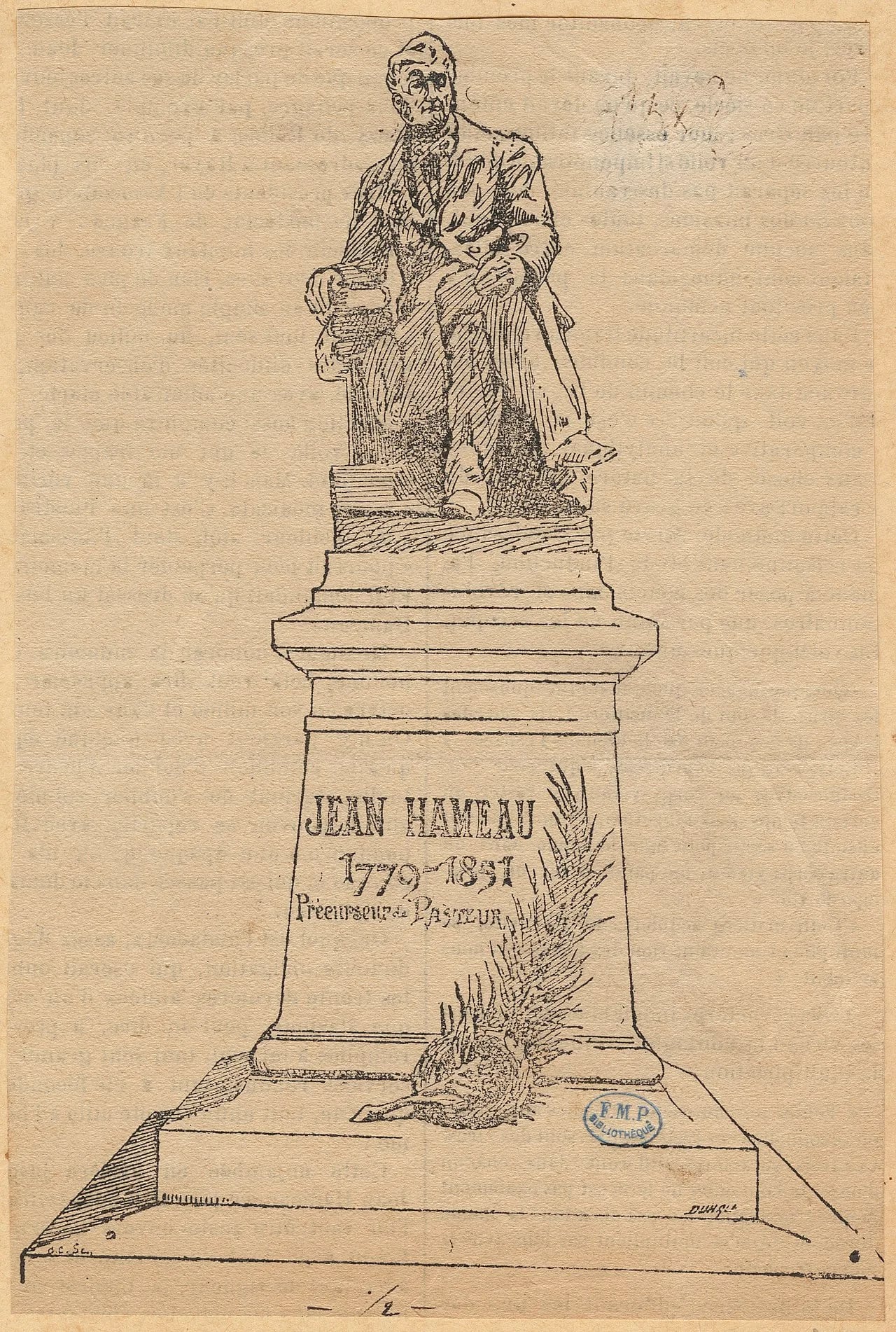 Porträt von Jean Hameau (1779–1851) – Gedenkseite