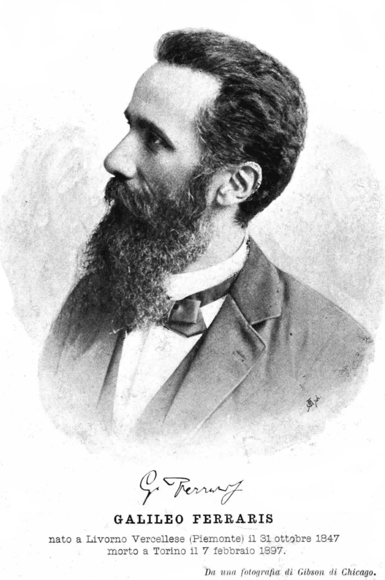 Portrait of Galileo Ferraris (1847–1897) – memorial page