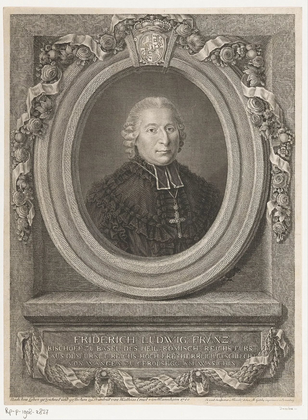Porträt von Ludwig von Wangen-Geroldseck (1727–1782) – Gedenkseite