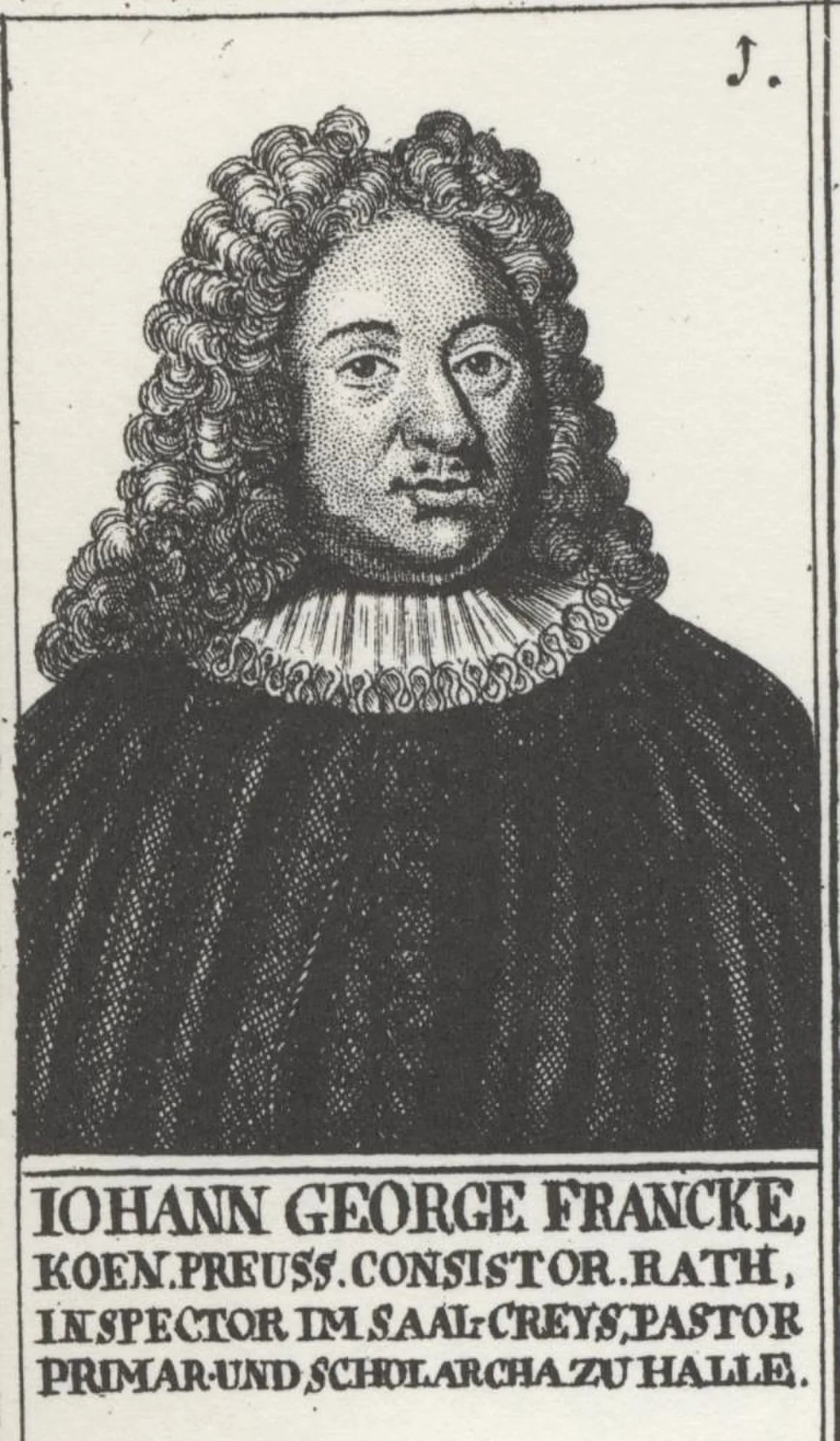 Porträt von Johann Georg Franck (1669–1747) – Gedenkseite