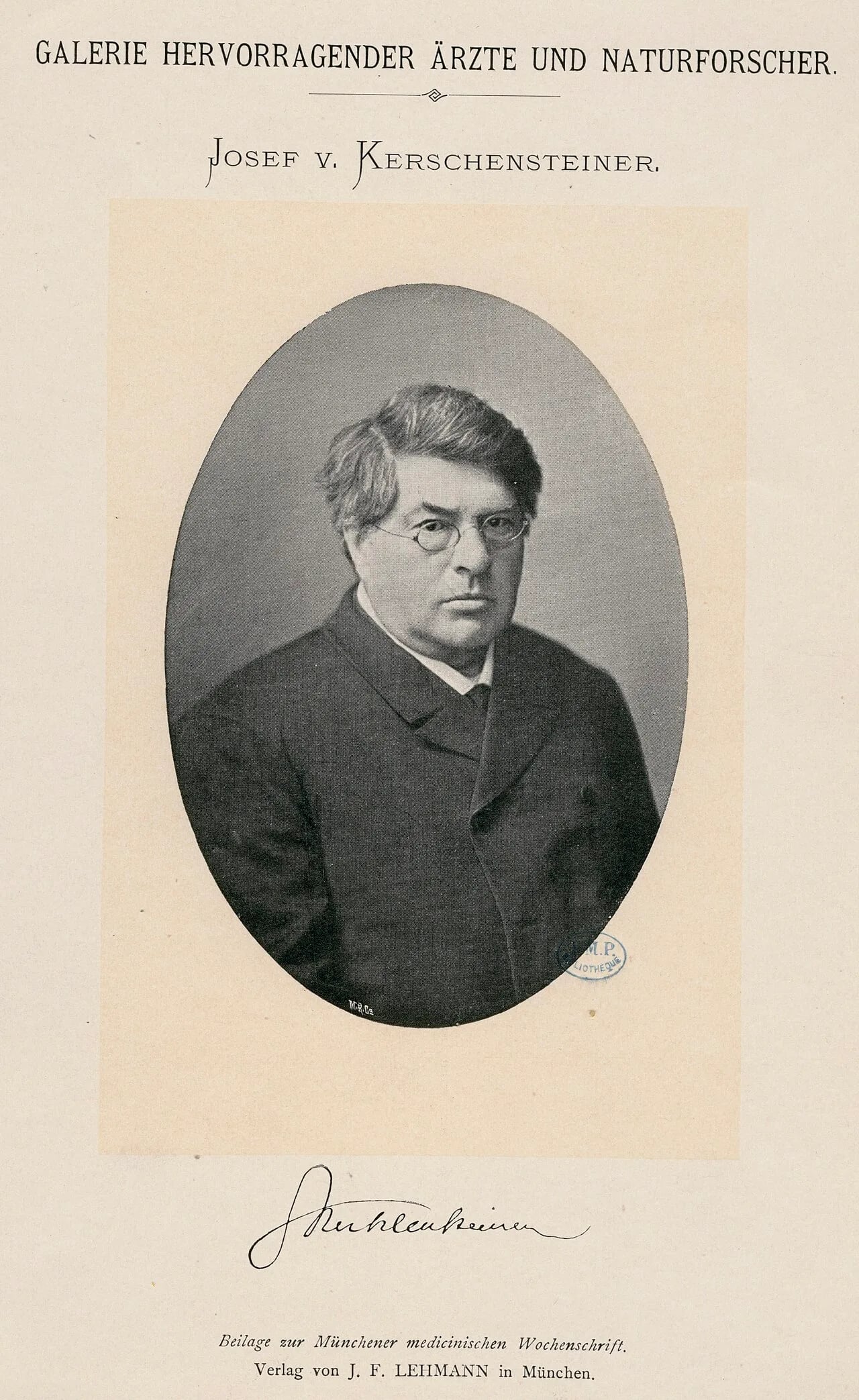 Portrait of Joseph von Kerschensteiner (1831–1896) – memorial page