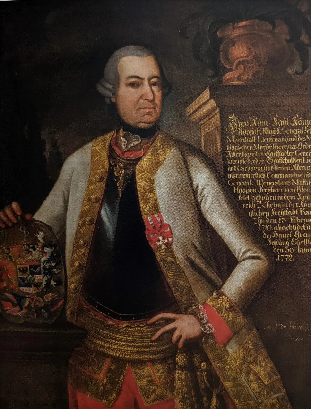 Porträt von Wenzel Freiherr Kleefeld von Hynogek (1713–1779) – Gedenkseite