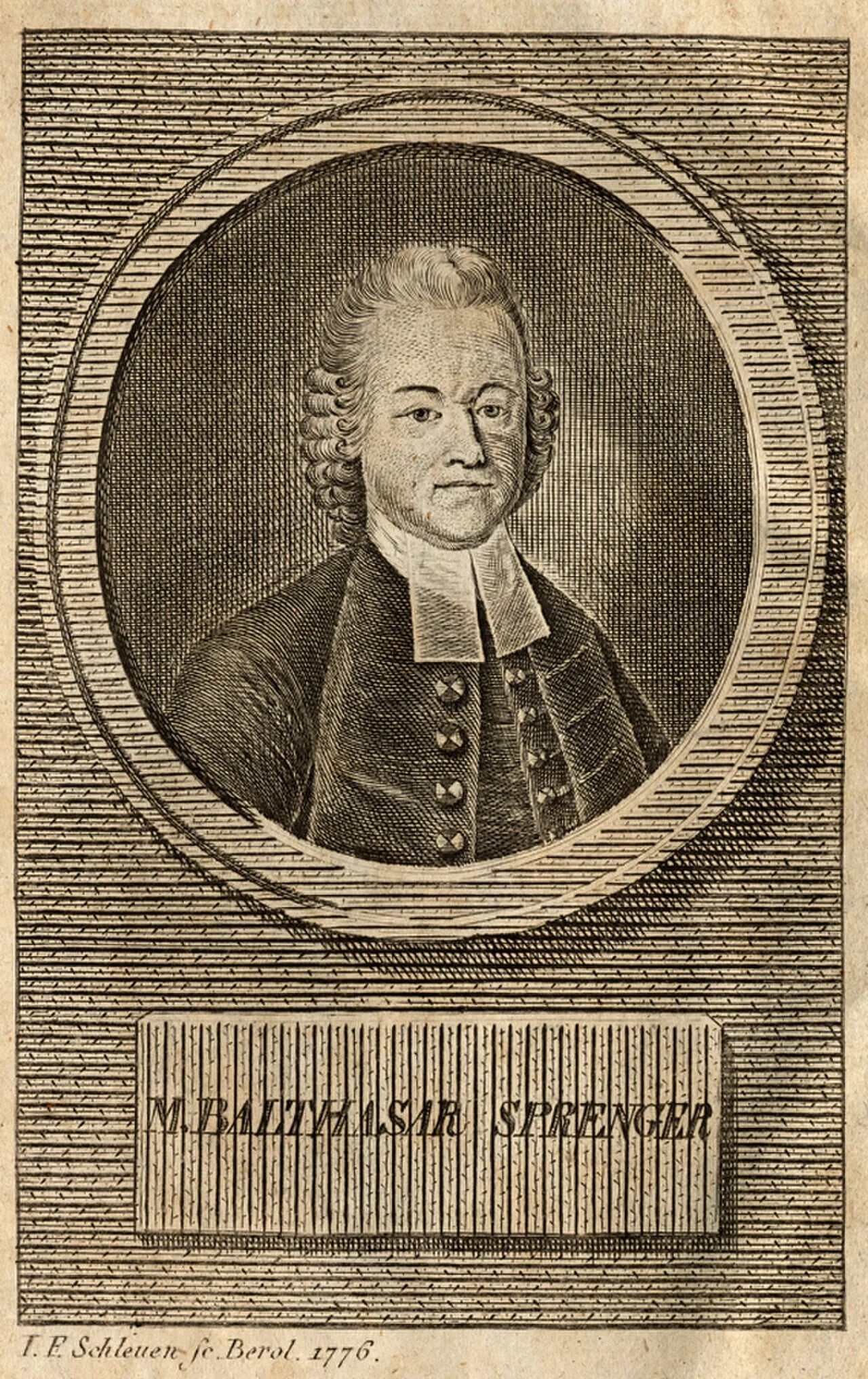 Porträt von Balthasar Sprenger (1724–1791) – Gedenkseite