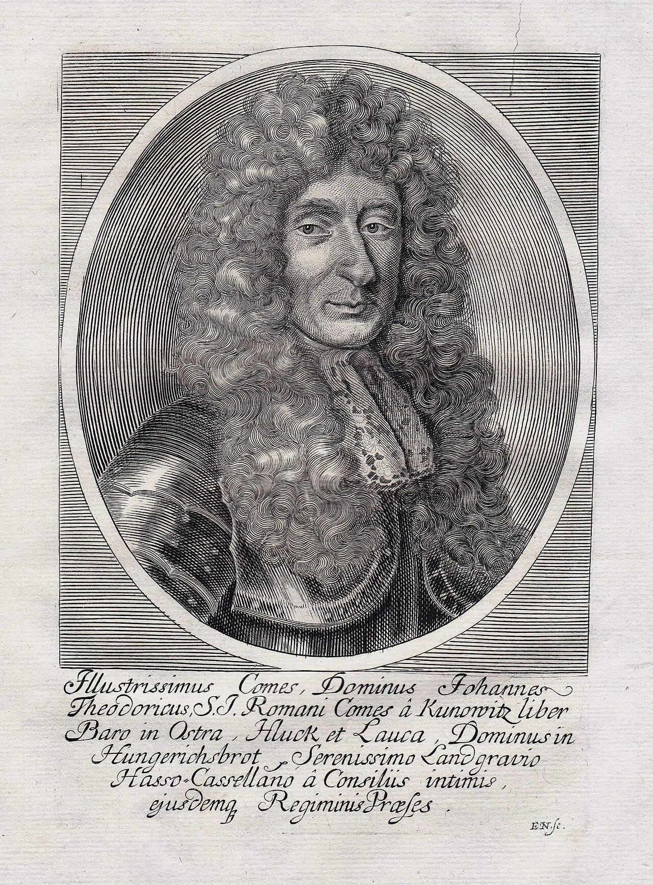 Porträt von Johann Dietrich von Kunowitz (1624–1700) – Gedenkseite