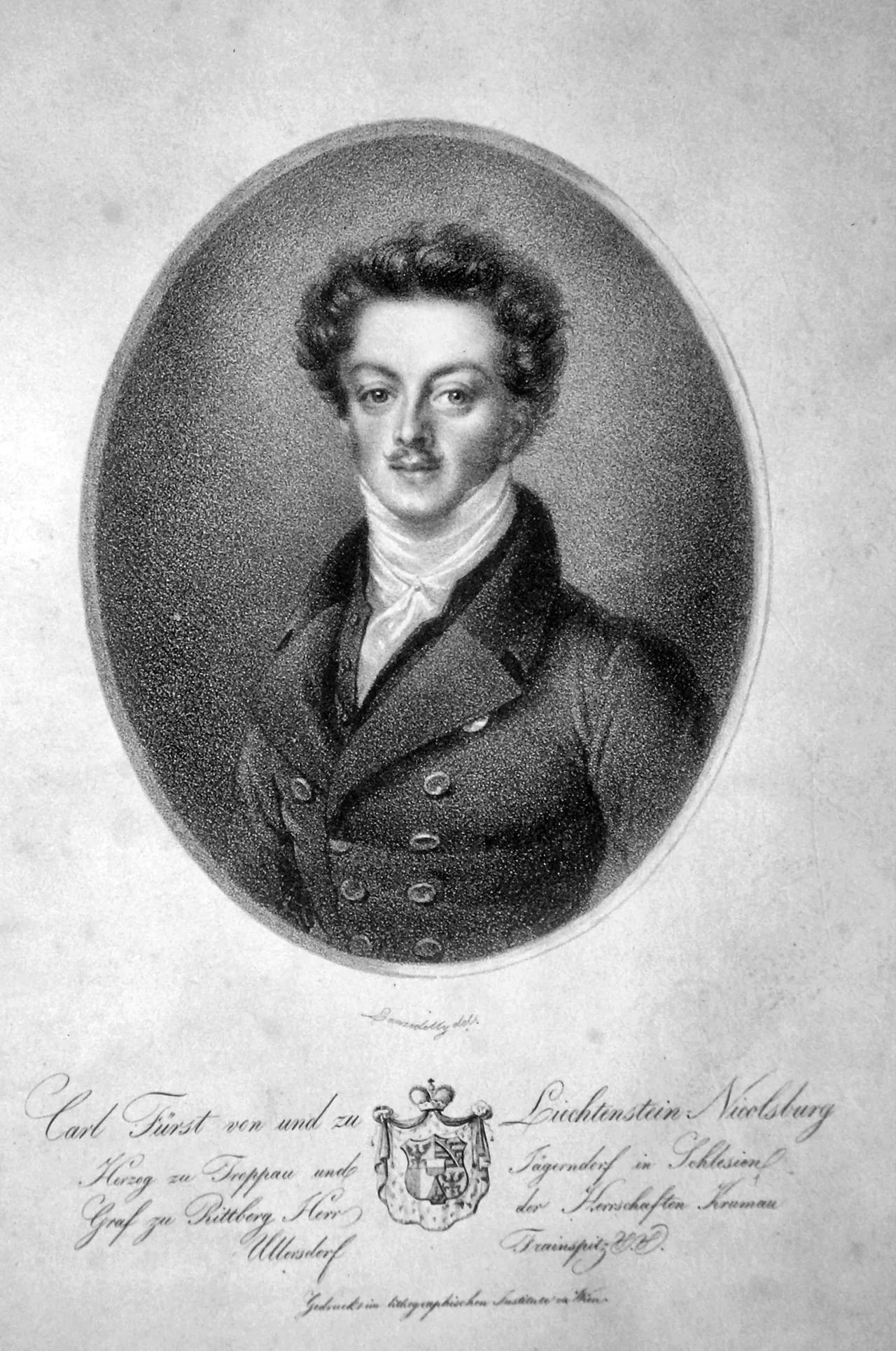 Porträt von Karl Fürst Liechtenstein (1790–1865) – Gedenkseite