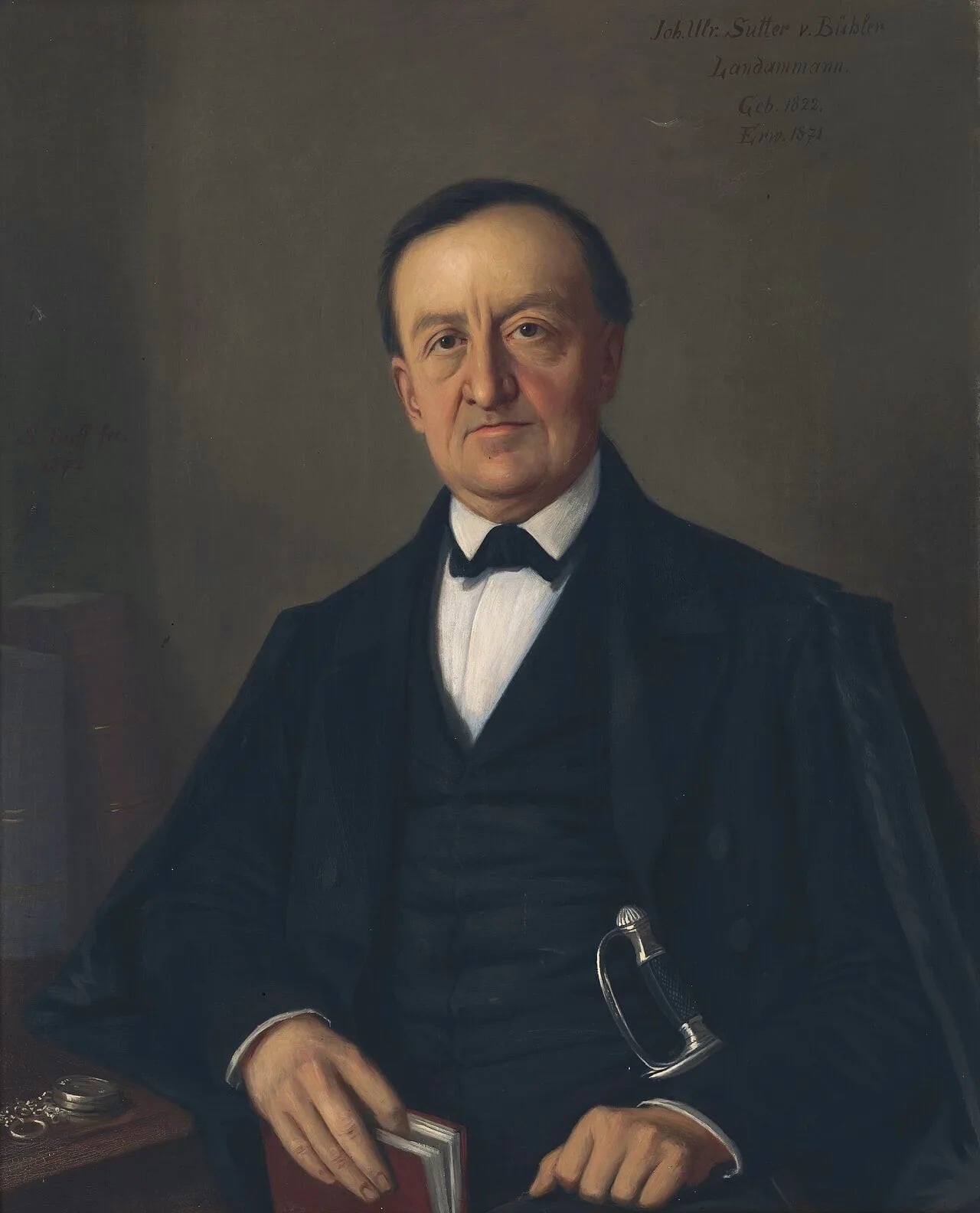 Porträt von Johann Ulrich Sutter (1822–1882) – Gedenkseite