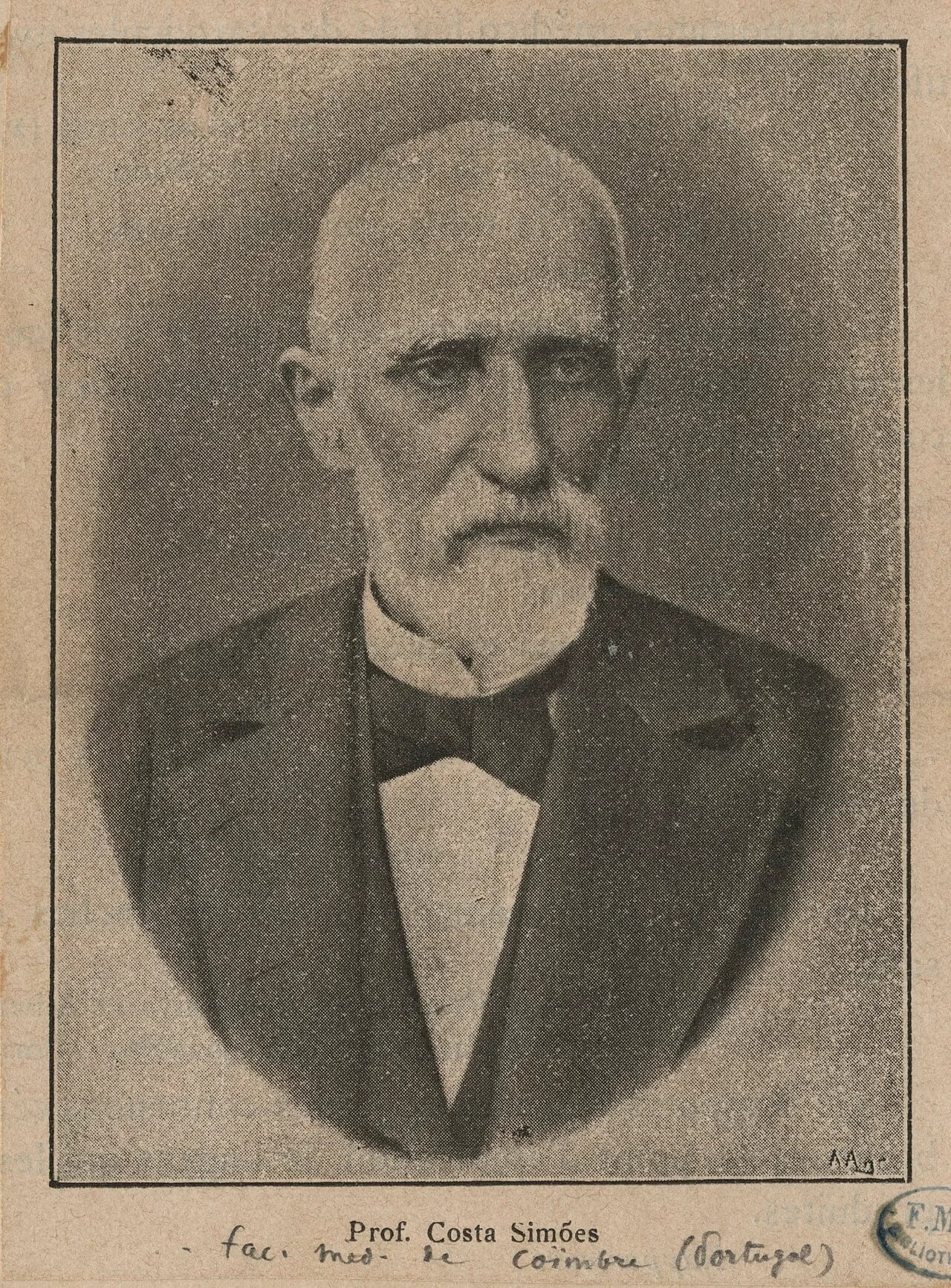Porträt von António Augusto da Costa Simões (1819–1903) – Gedenkseite
