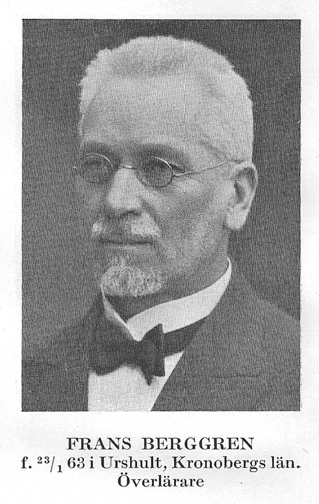 Portrait of Frans Berggren (1863–1942) – memorial page
