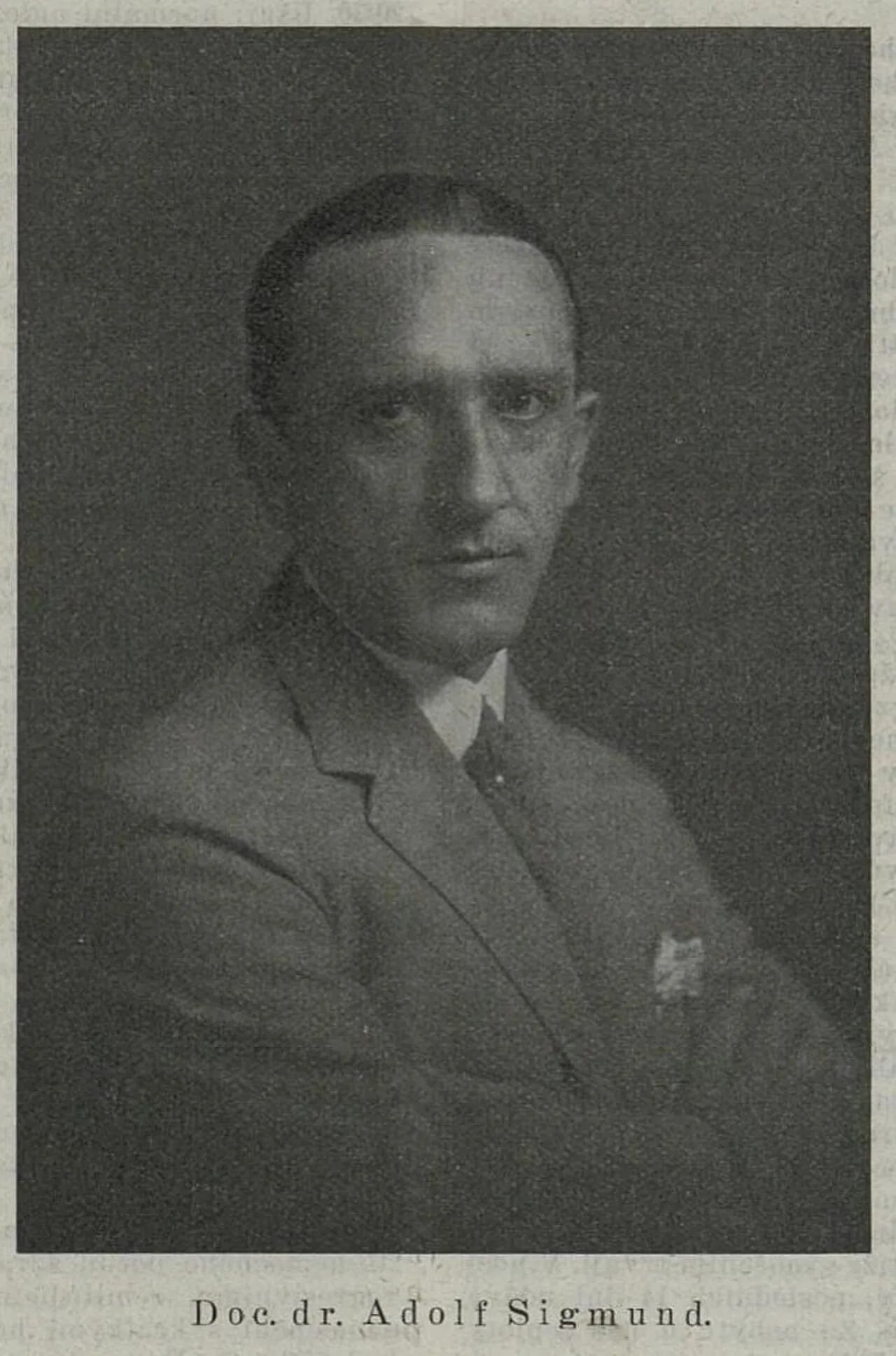 Porträt von Adolf Sigmund (1892–1934) – Gedenkseite