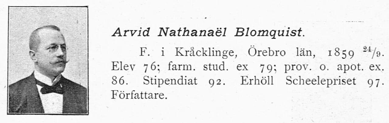 Porträt von Arvid Nathanaël Blomqvist (1859–1913) – Gedenkseite