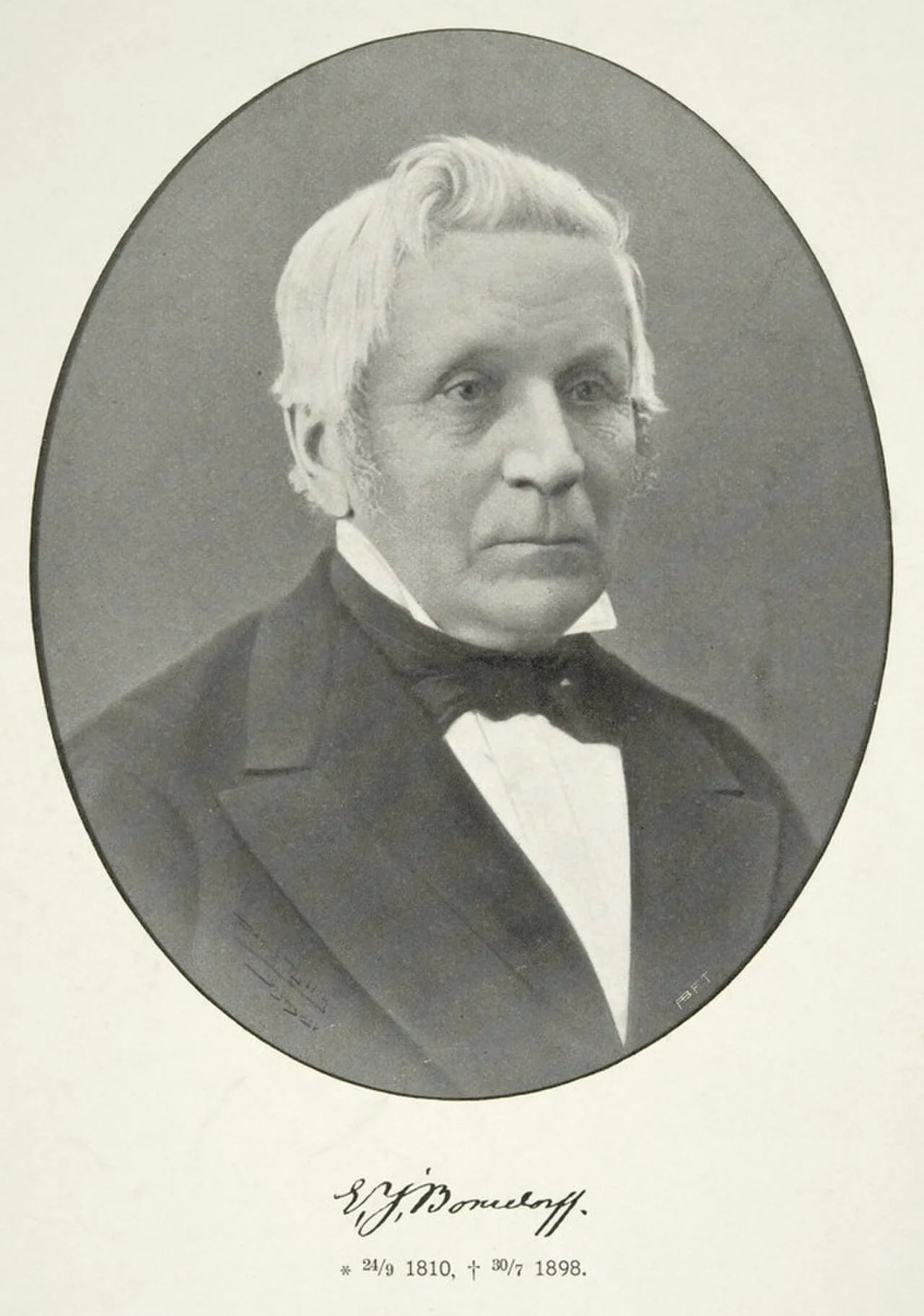 Porträt von Evert Julius Bonsdorff (1810–1898) – Gedenkseite