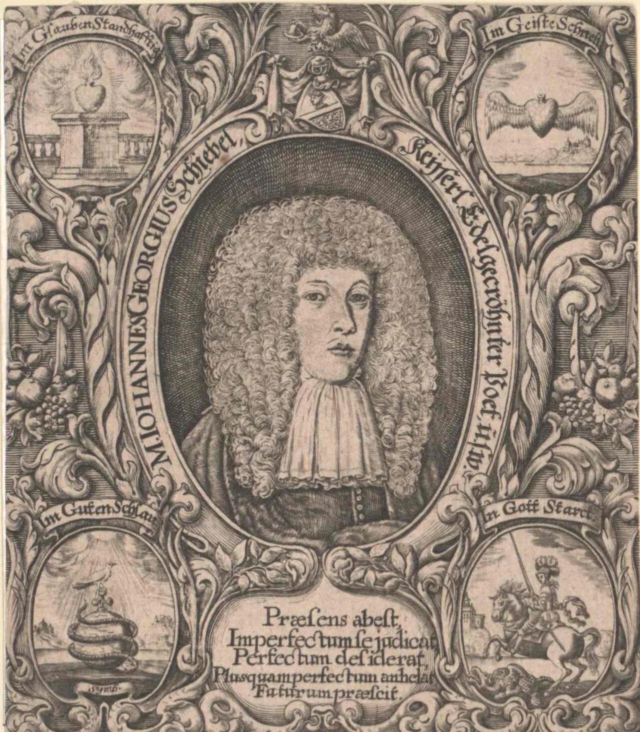 Porträt von Johann Georg Schiebel (1656–1684) – Gedenkseite
