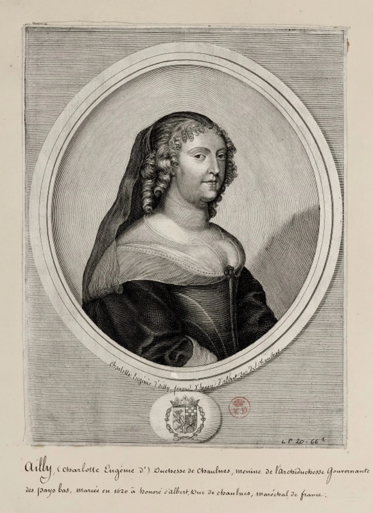 Porträt von Claire Charlotte Eugénie d'Ailly (1598–1681) – Gedenkseite