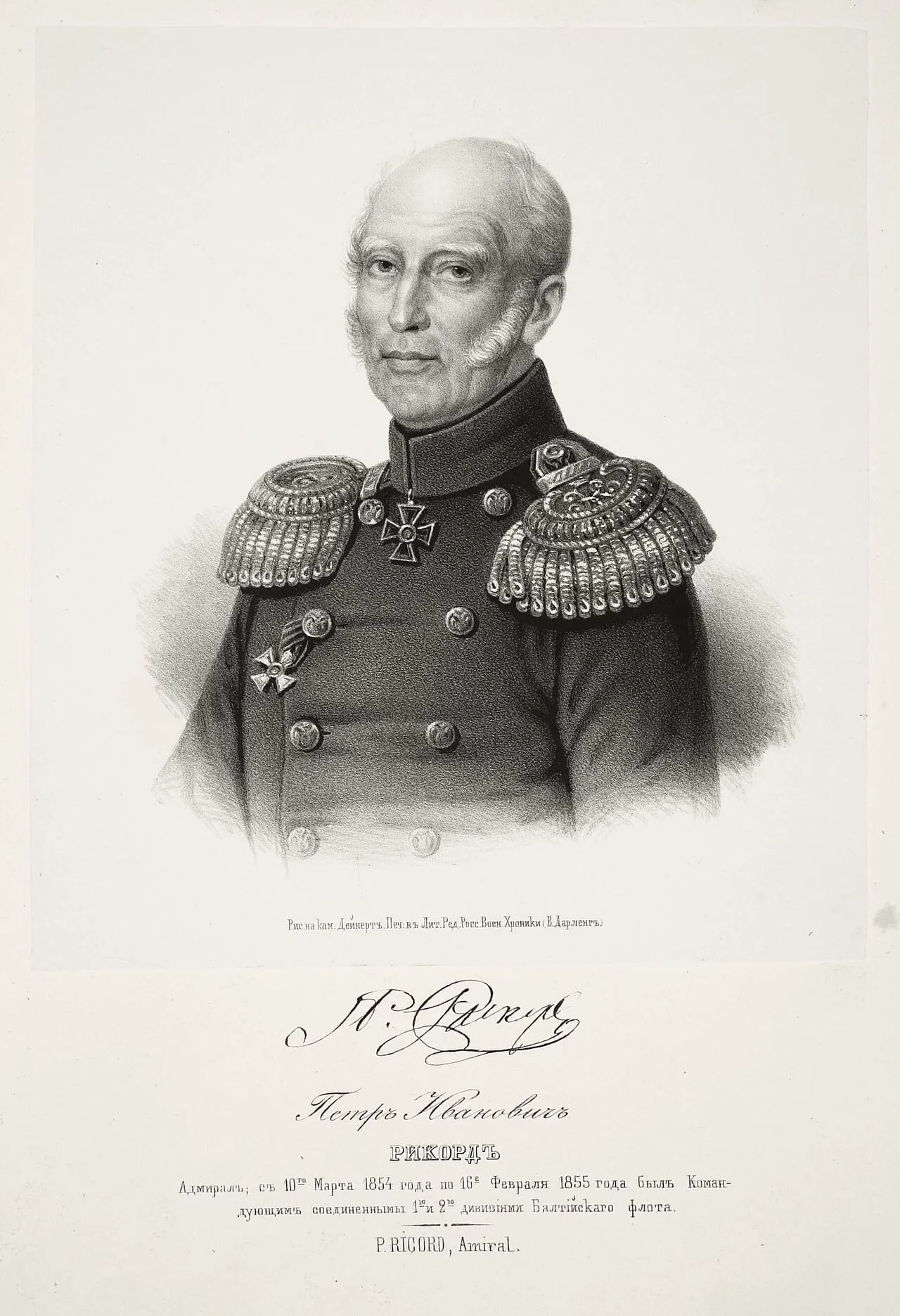 Porträt von Pjotr Iwanowitsch Rikord (1776–1855) – Gedenkseite