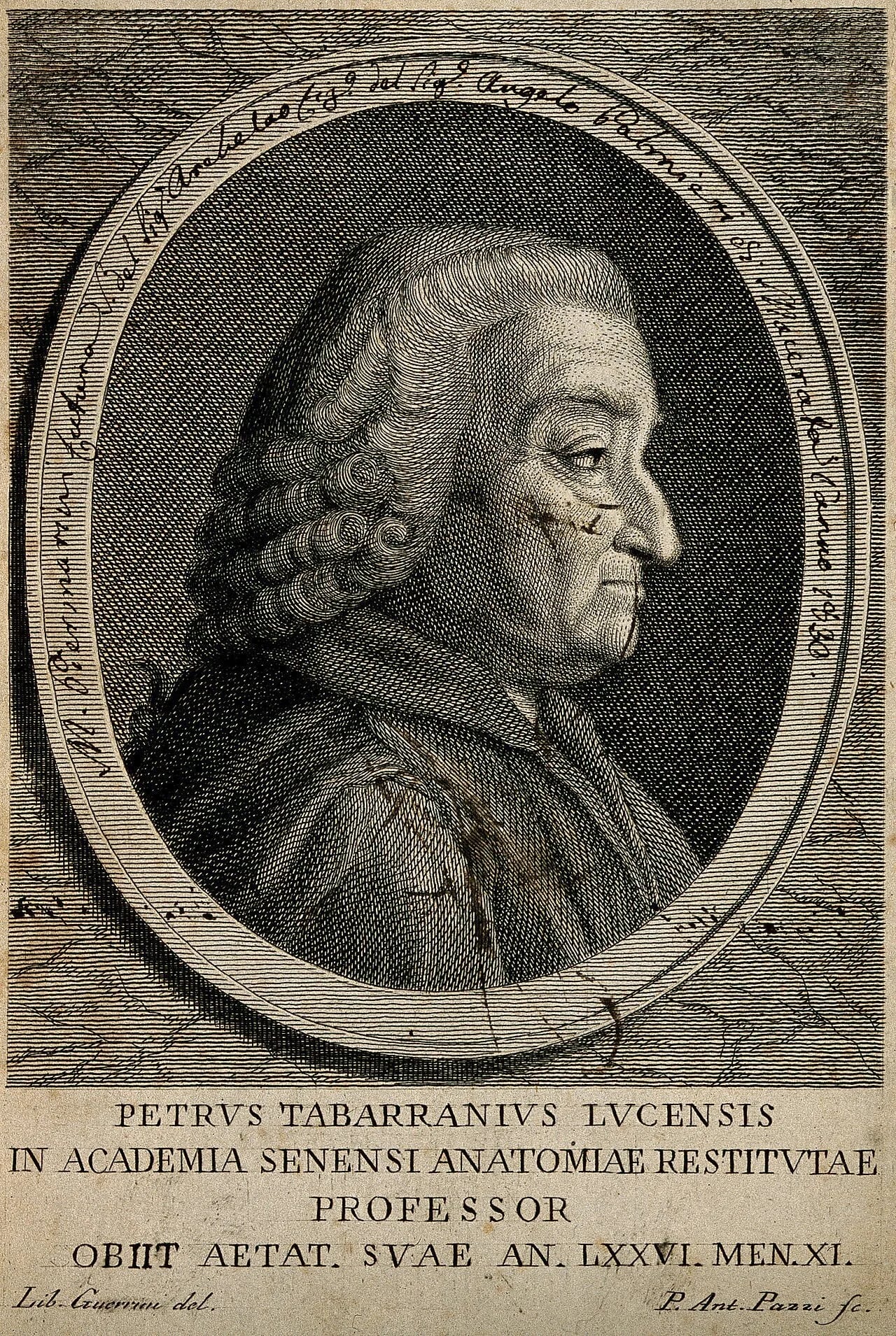 Porträt von Pietro Tabarrani (1702–1779) – Gedenkseite